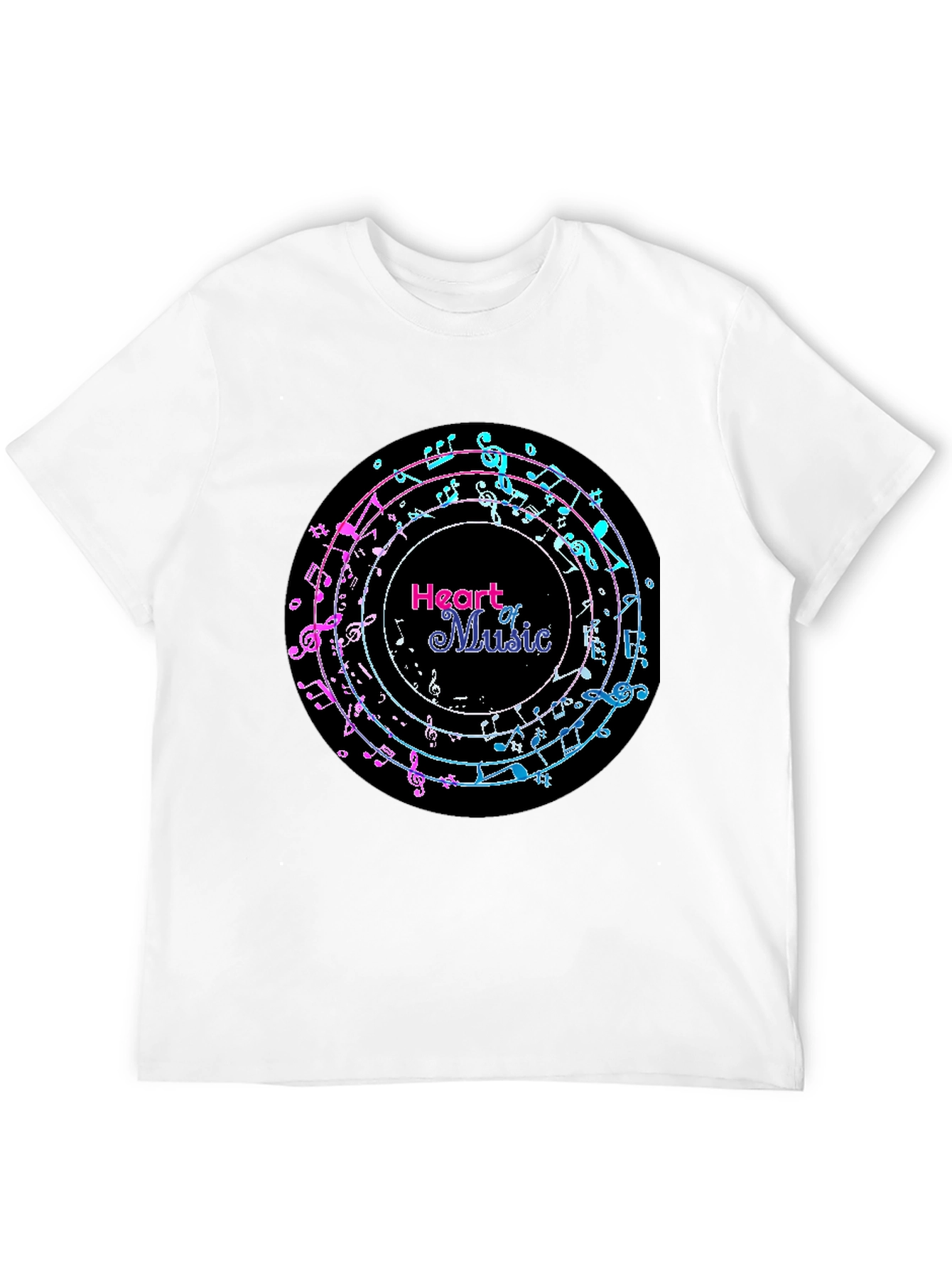 Black Heart of Music Graphic Tee - Black Cotton Casual view 12