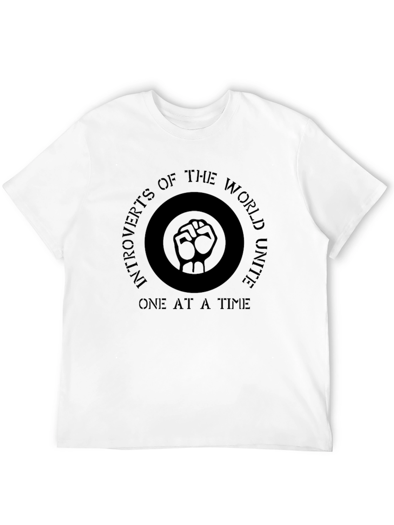 Black Introverts Unite T-Shirt - Black Graphic Tee view 12