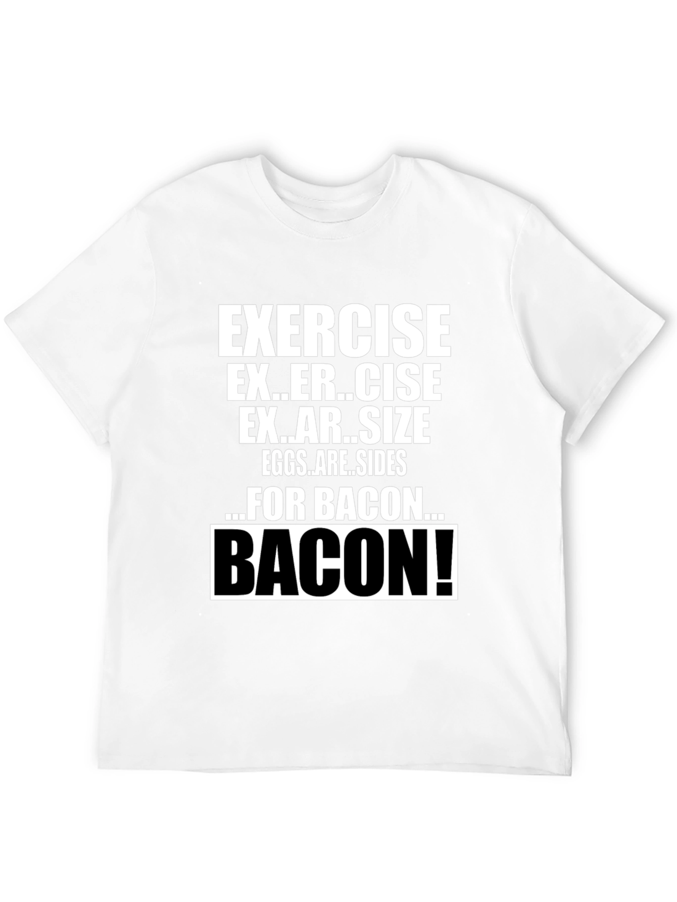 Black Funny Exercise for Bacon T-Shirt view 12