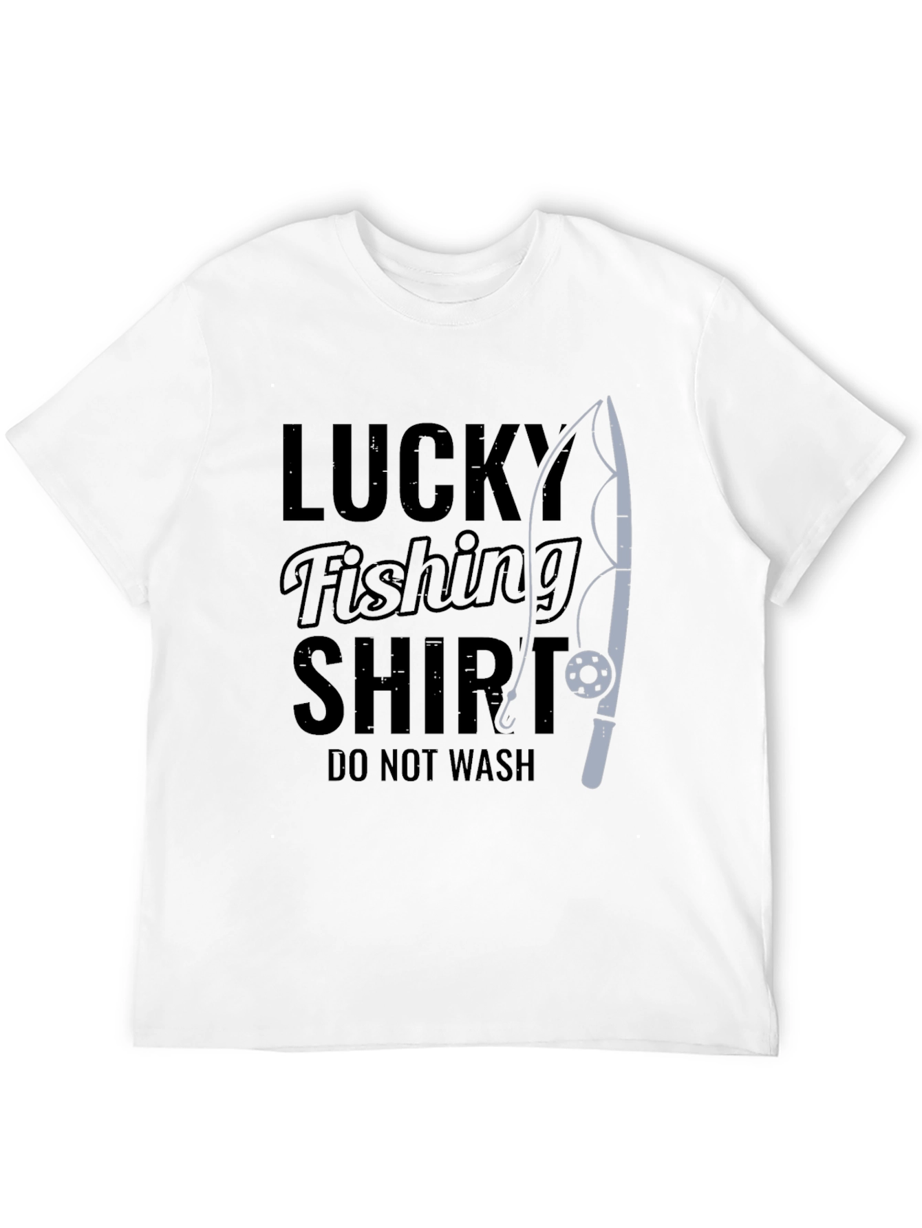 Black Lucky Fishing Shirt - Funny Graphic Tee view 12