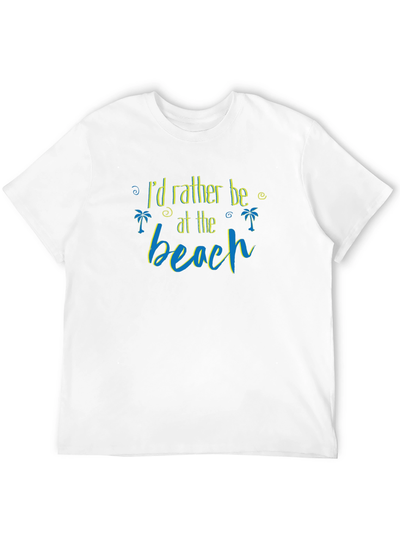 Black Beach Lover Tee: I'd Rather Be At The Beach T-Shirt view 12