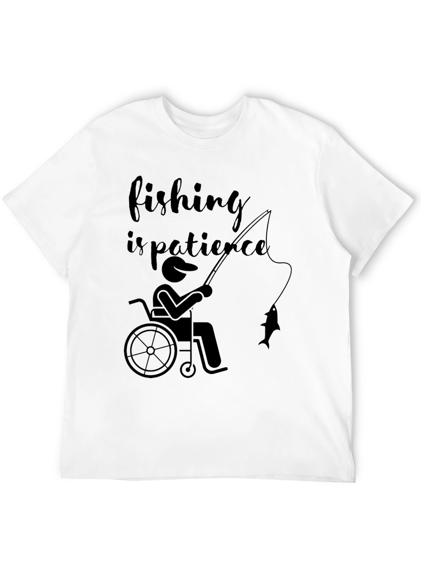 Black Fishing is Patience Tee - Accessible Angling Design view 12