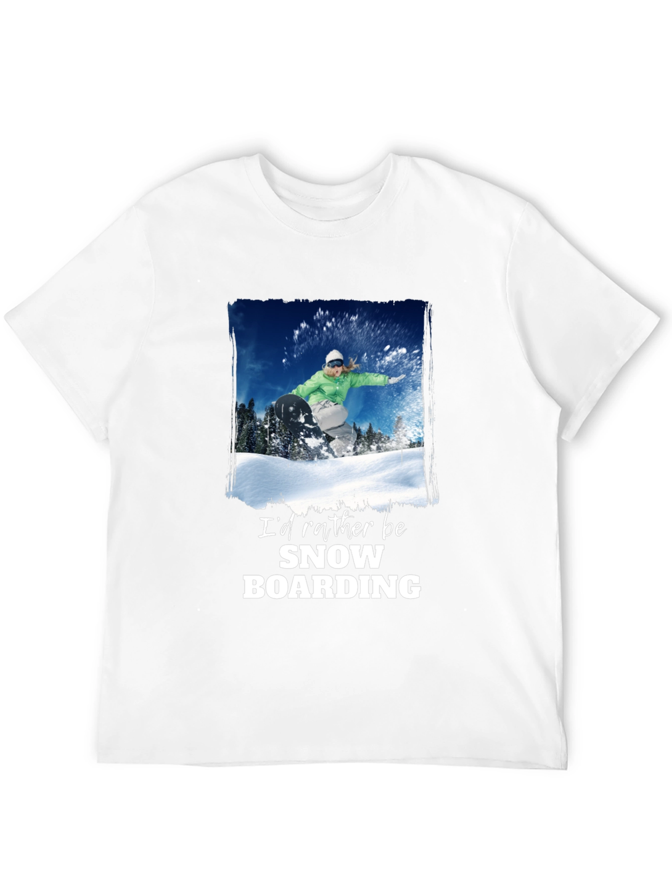 Black Snowboarding Graphic T-Shirt - Black view 12