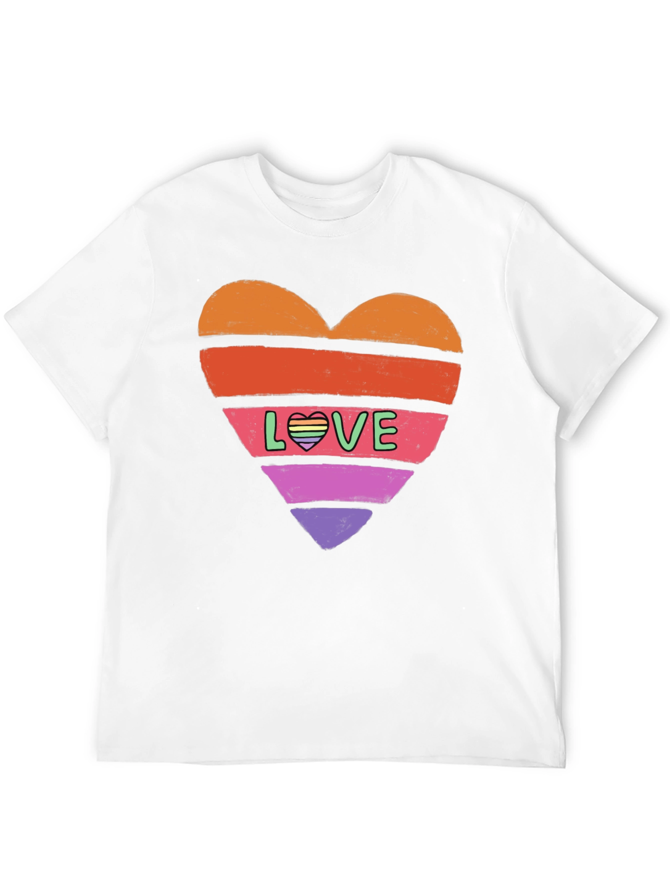 Black Rainbow Heart Love Graphic Tee view 12