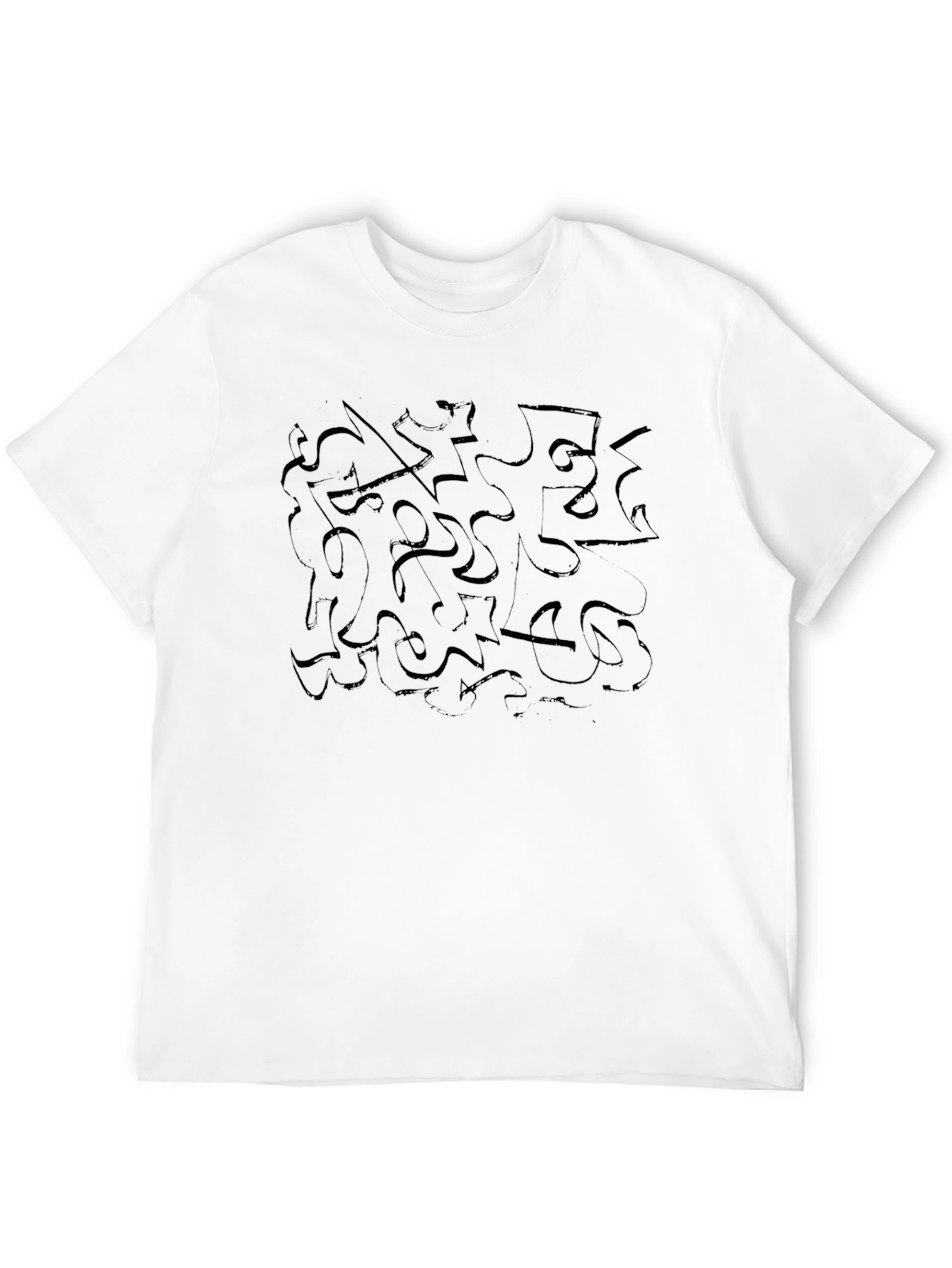 Black Abstract Black Graphic Tee - Casual Style view 12