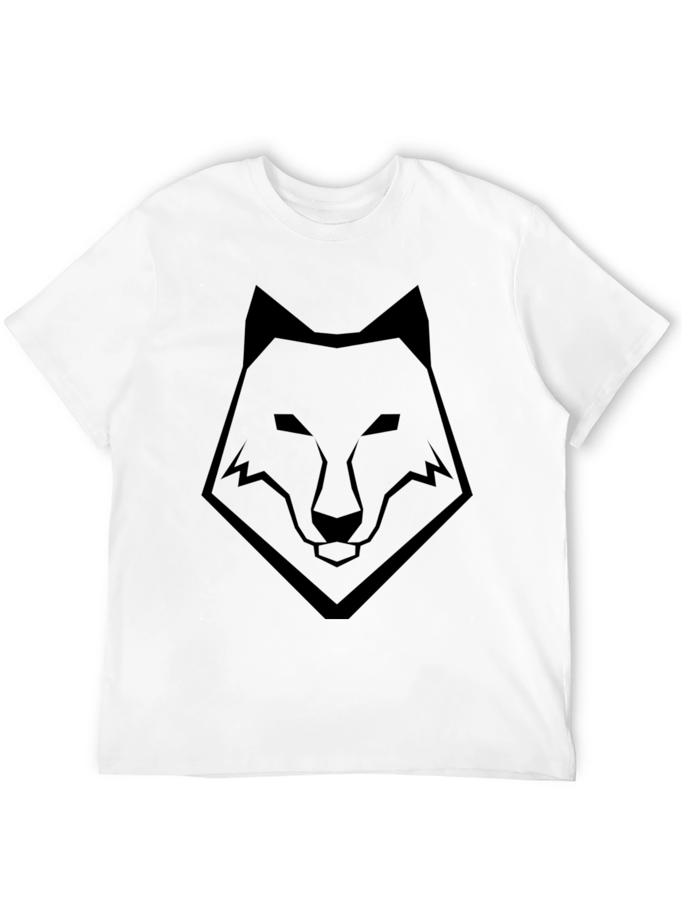 Black Geometric Wolf Head T-Shirt - Stylish Graphic Tee view 12