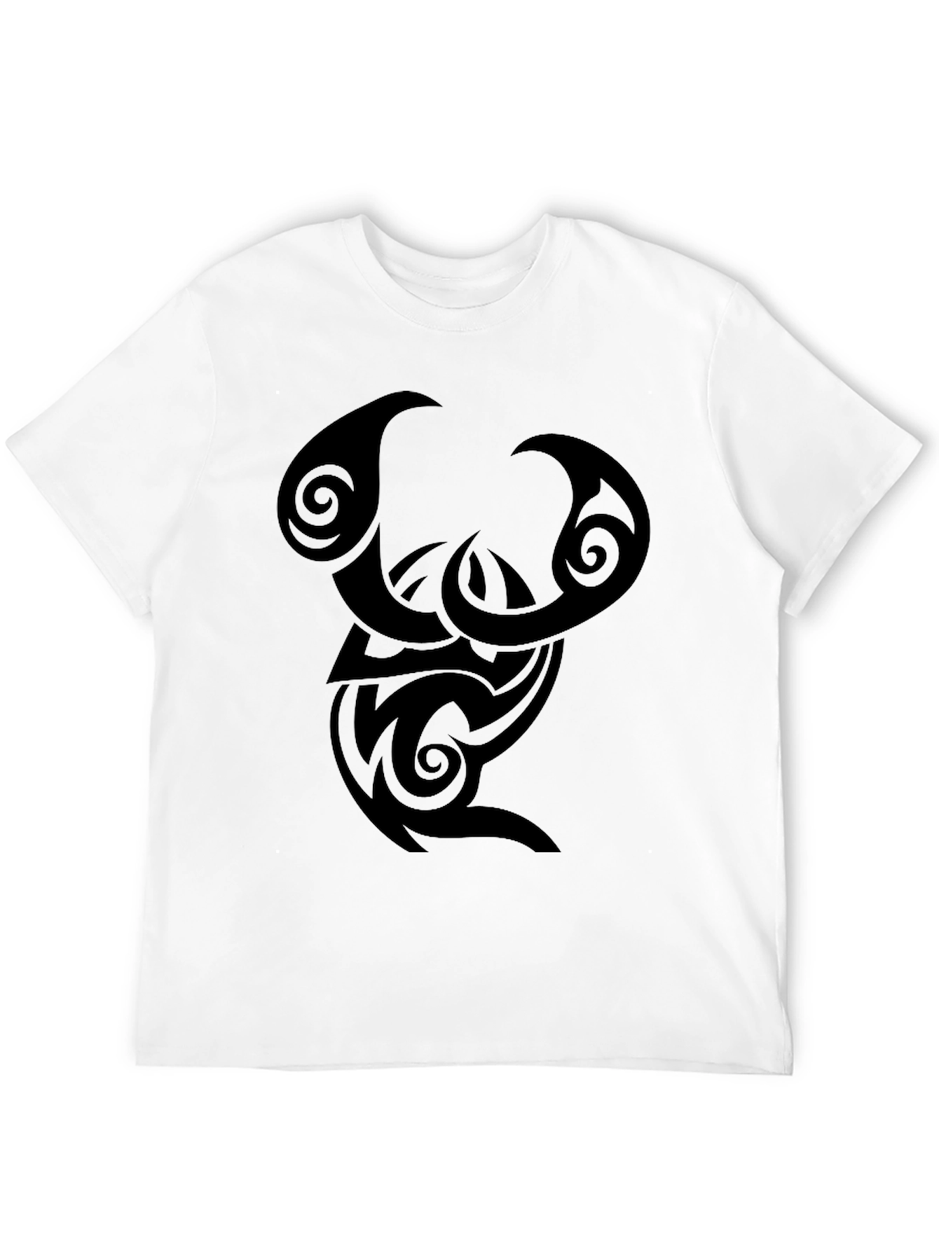 Black Tribal Design Black T-Shirt view 12