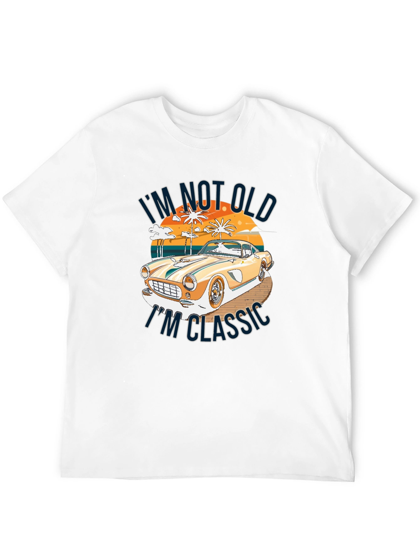 Black Classic Car Graphic Tee - "I'm Not Old, I'm Classic" view 12