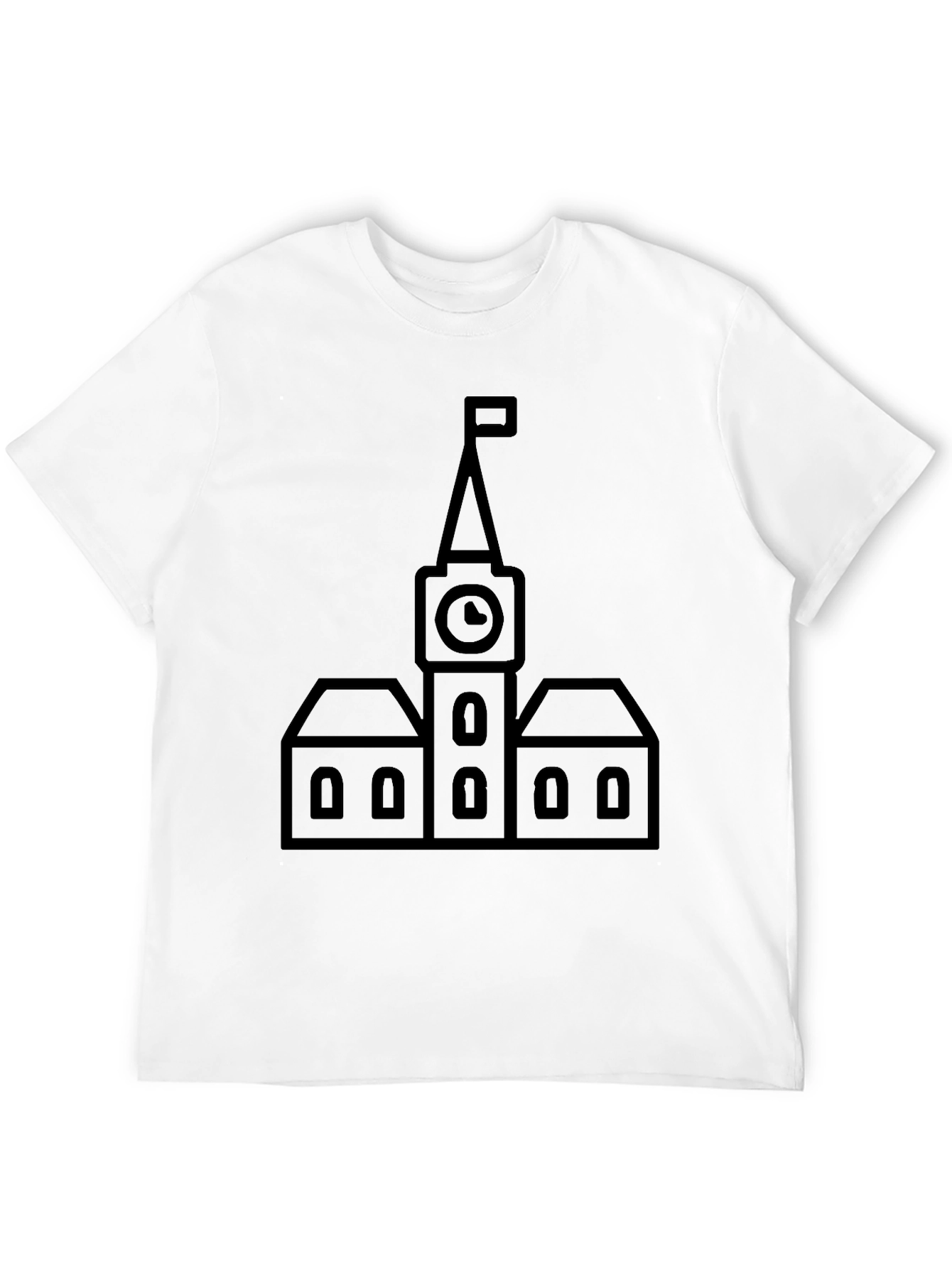 Black Clock Tower Graphic Tee - Classic Black T-Shirt view 12