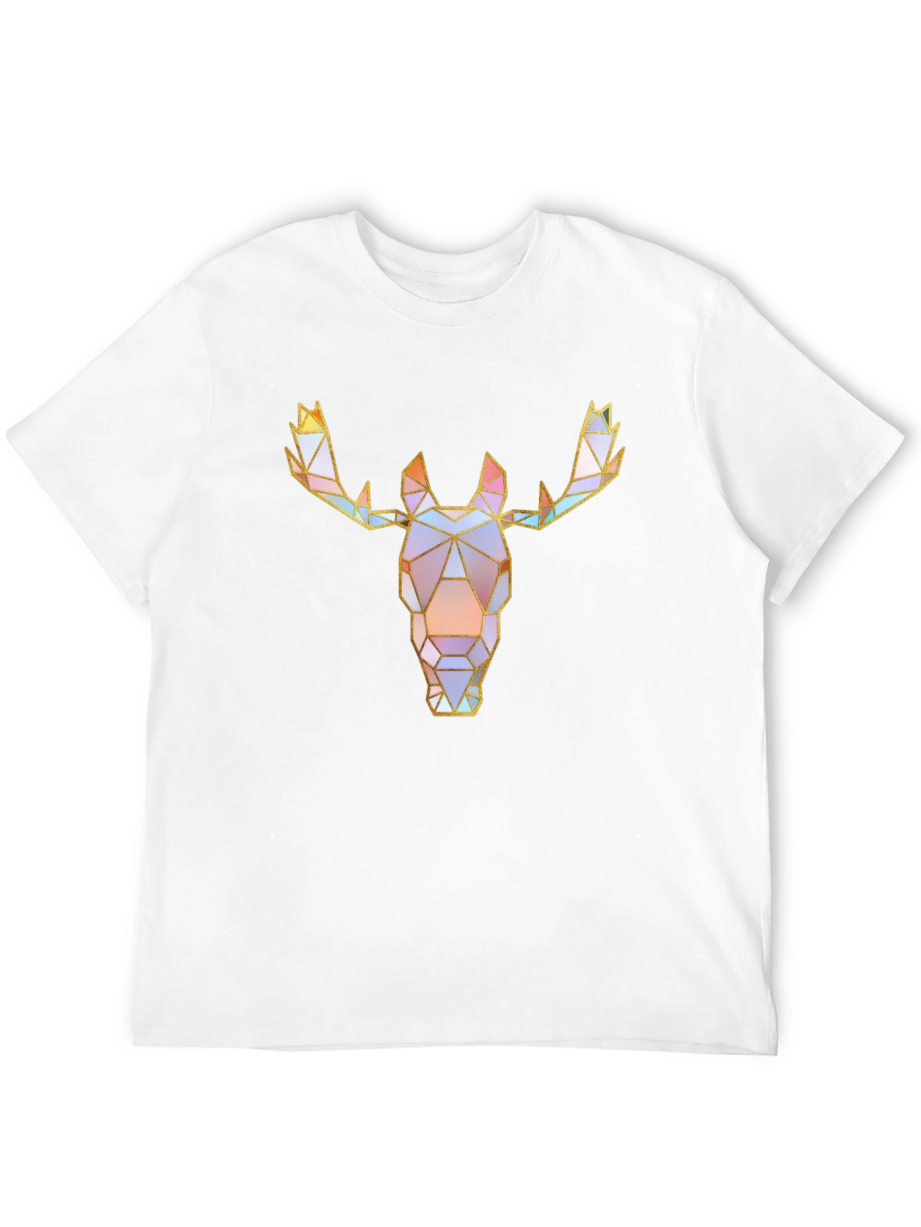 Black Geometric Moose Graphic Tee - Modern Style view 12