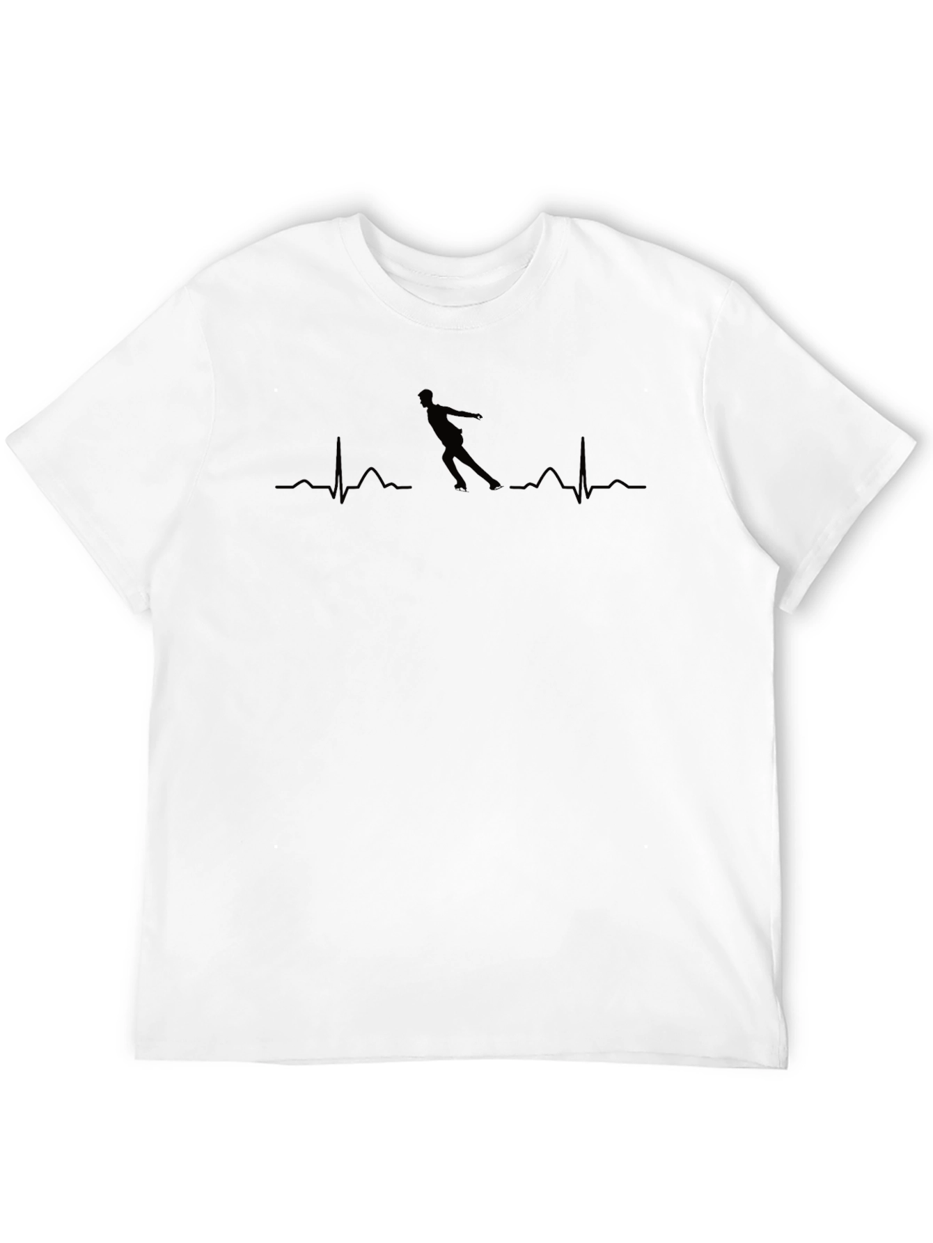 Black Roller Skating Heartbeat T-Shirt - Black view 12