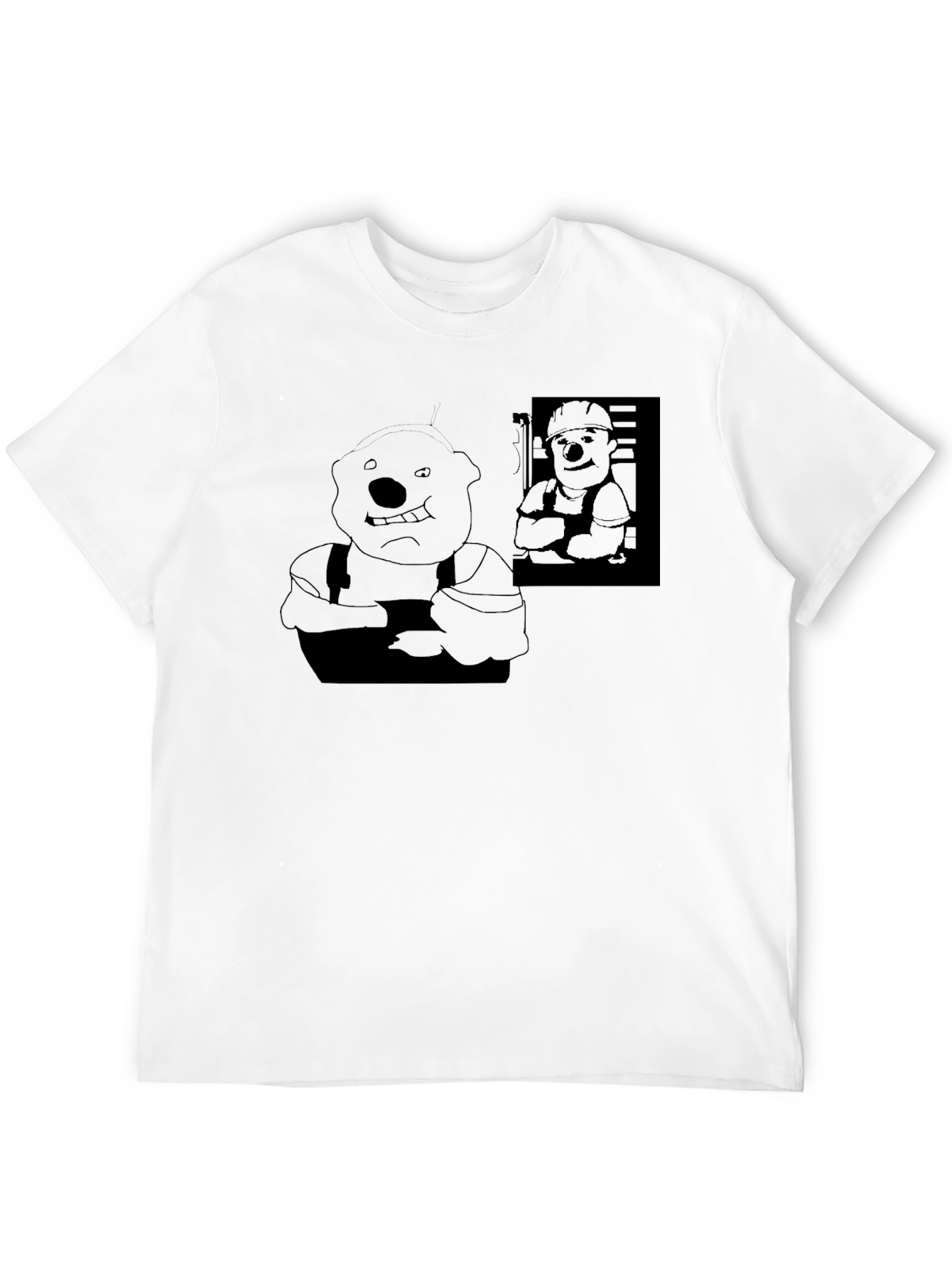 Black Black Cartoon Character T-Shirt view 12