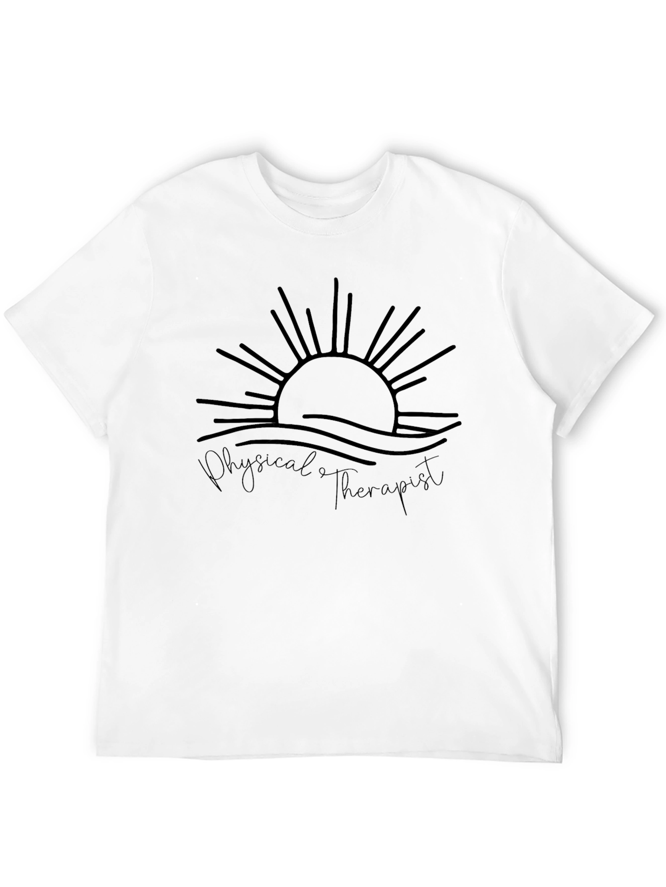 Black Physical Therapist Sun Graphic T-Shirt view 12