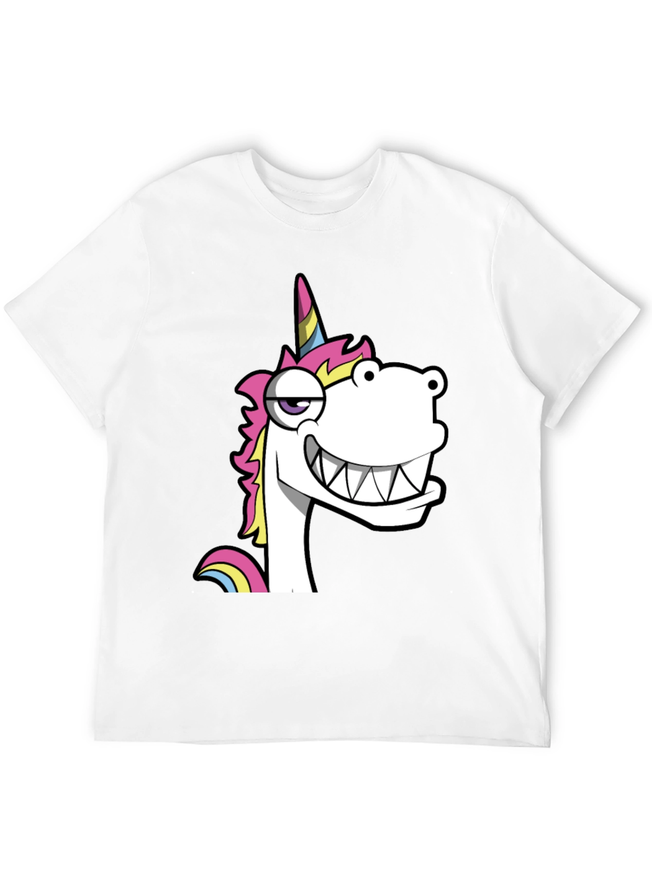 Black Funny Unicorn Graphic Black T-Shirt view 12