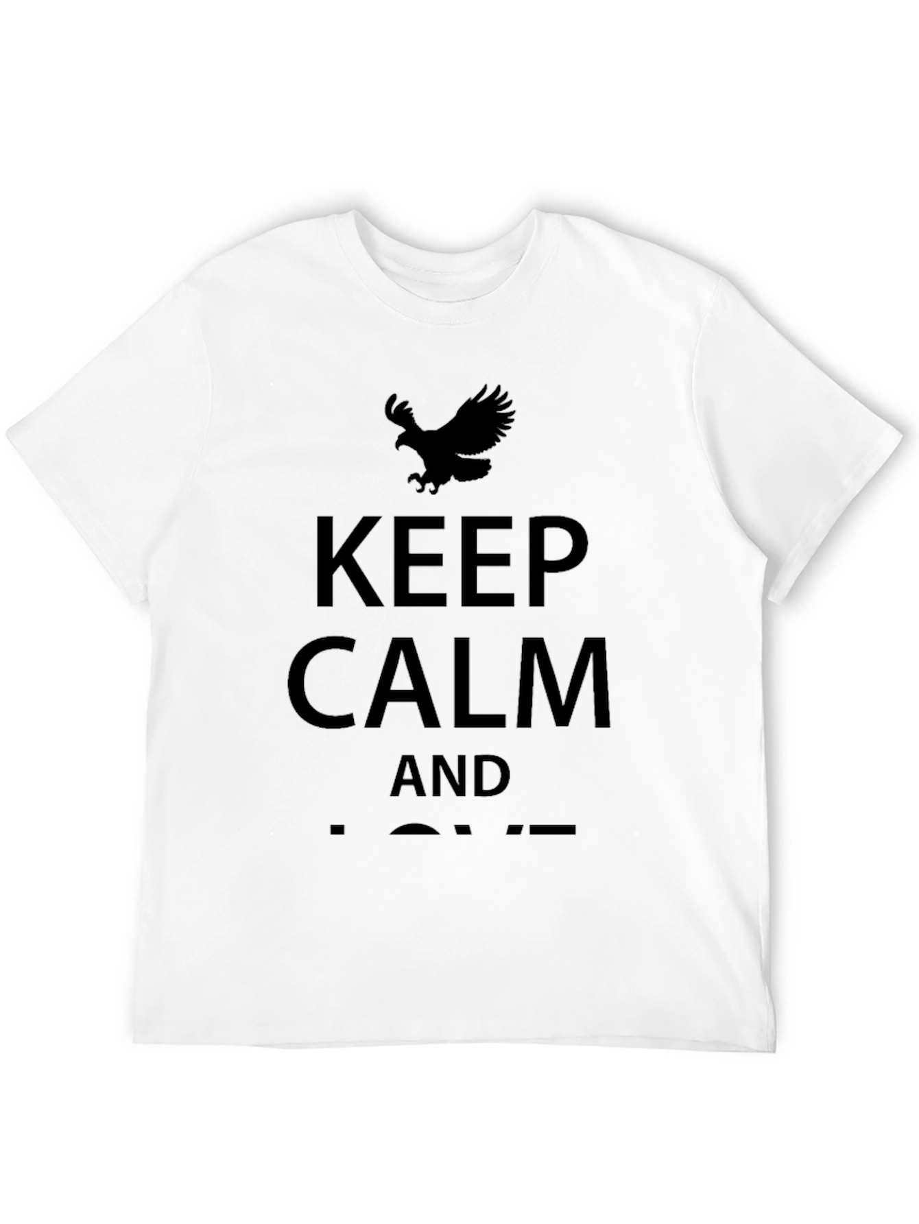 Keep Calm Eagle Graphic T-Shirt - Black - 12