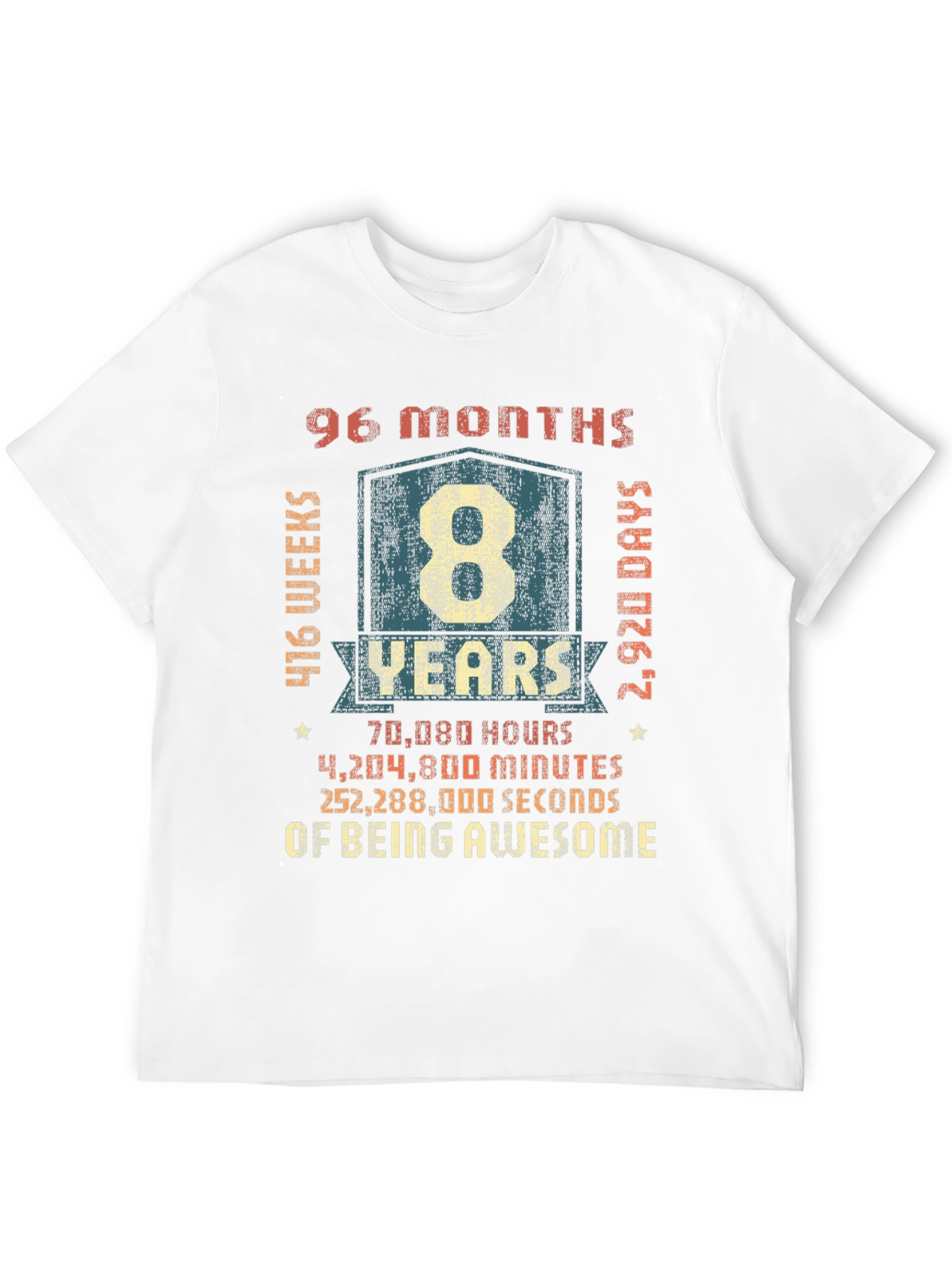 Black 8 Years of Being Awesome T-Shirt view 12
