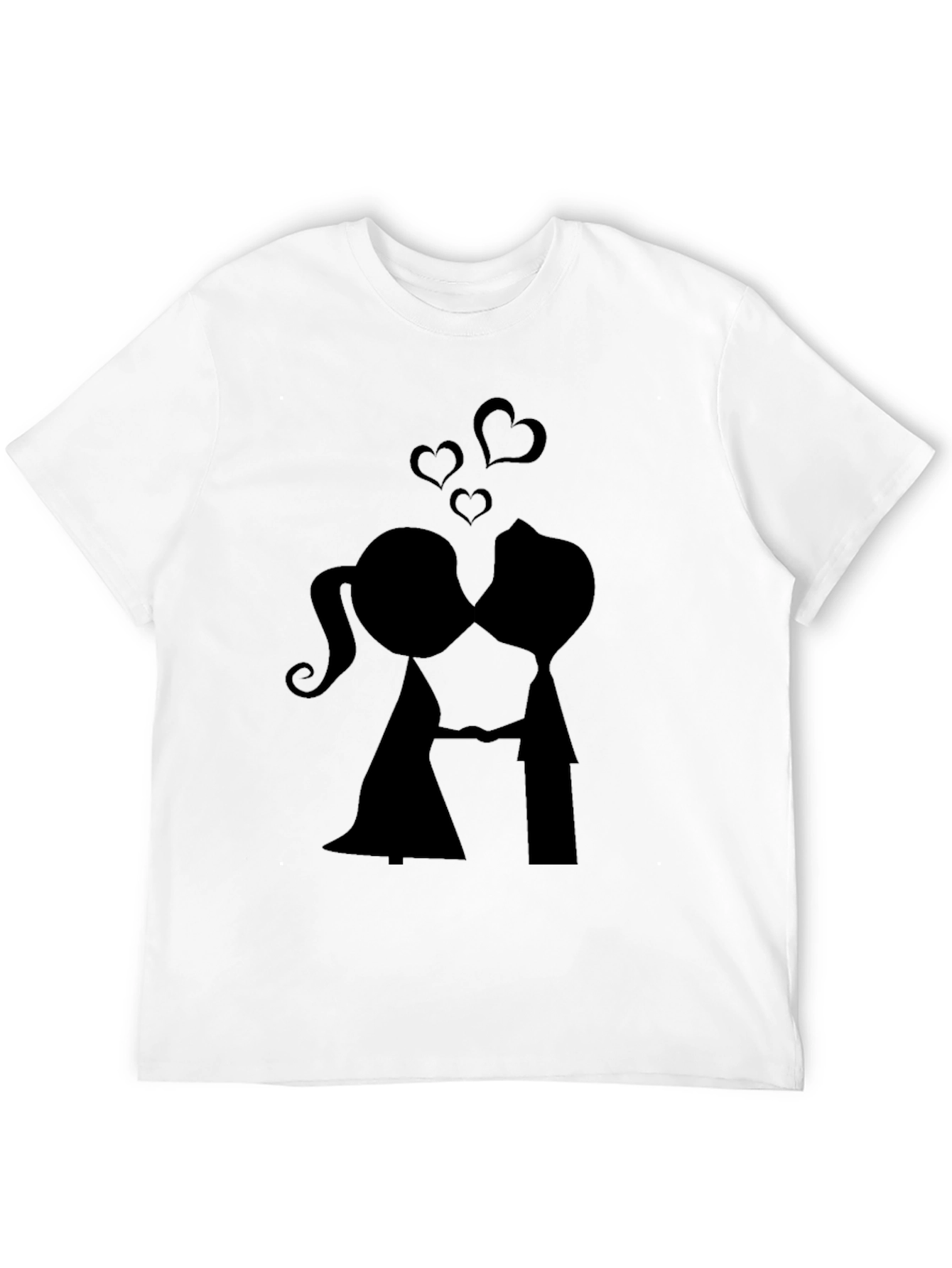 Black Kissing Couple Black Graphic Tee - Romantic Design view 12