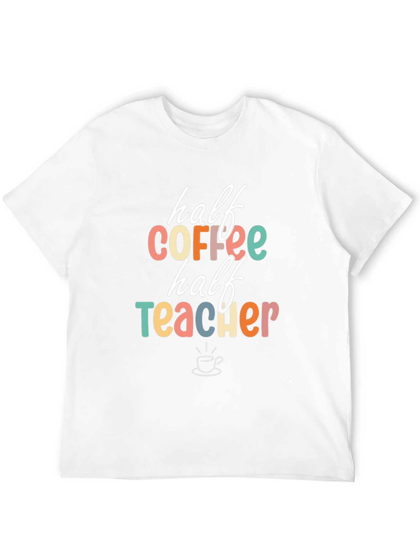 Black Half Coffee Half Teacher Graphic Tee view 12