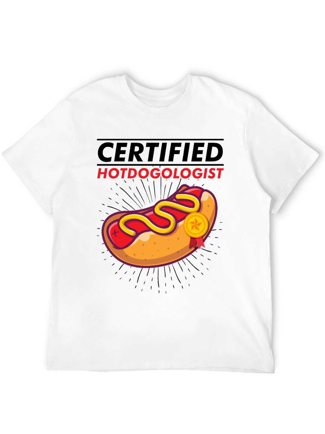 Black Certified Hotdogologist T-Shirt - Funny Foodie Tee view 12