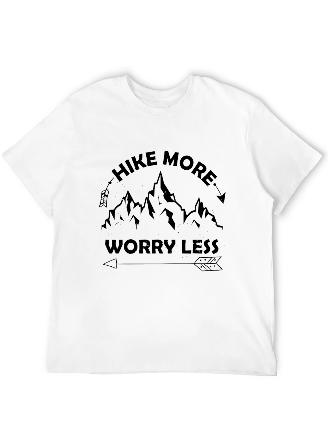 Black Hike More Worry Less Graphic Tee view 12