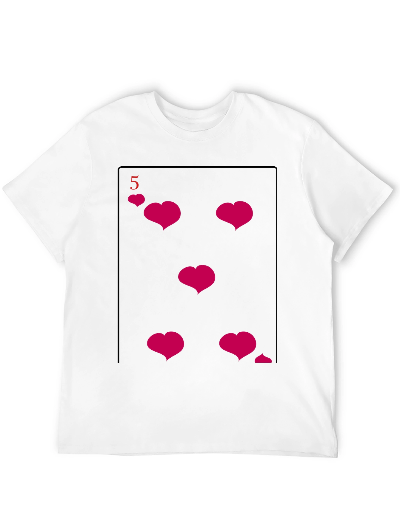 Black Five of Hearts Graphic Tee - Fun & Unique Design view 12