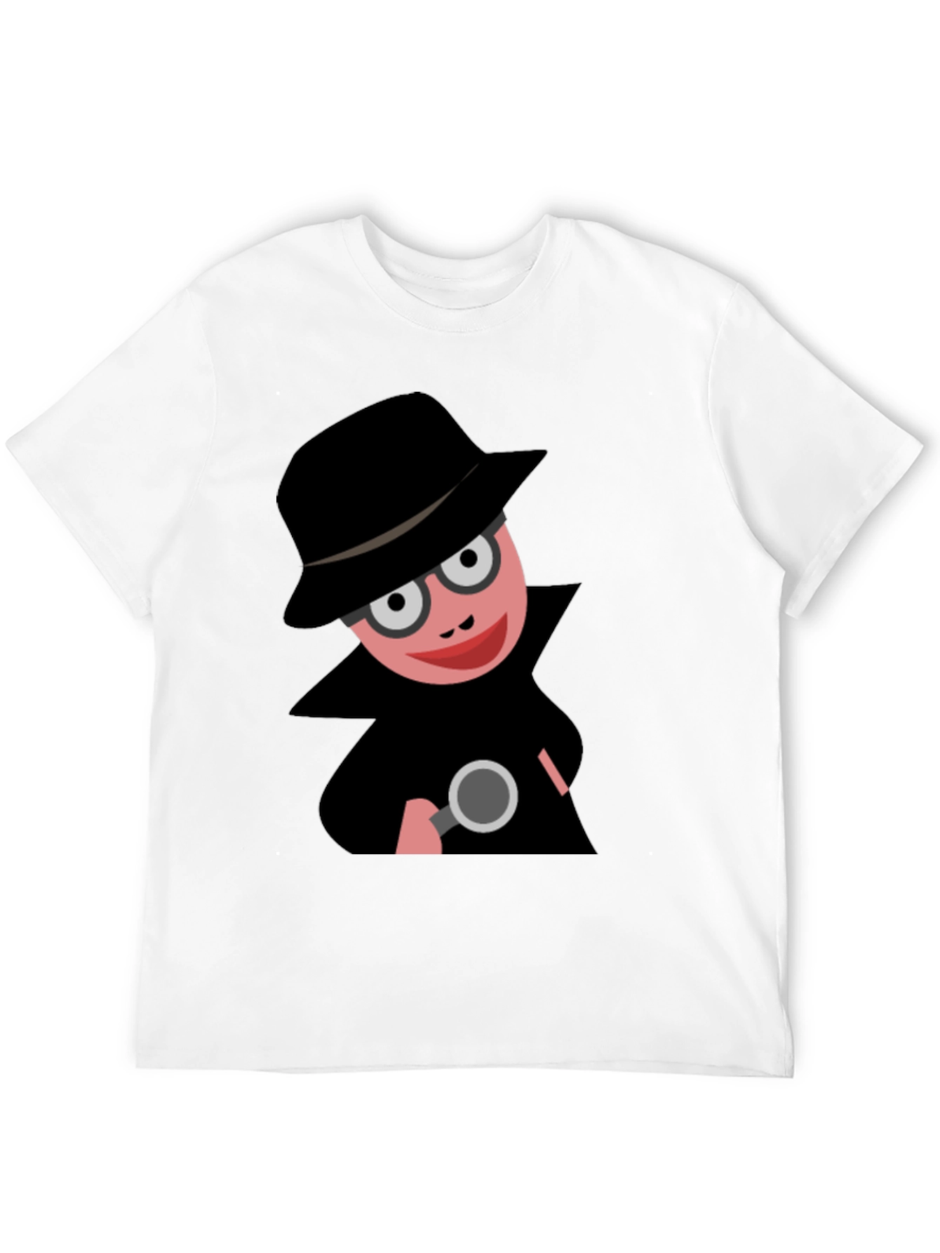 Black Cartoon Detective T-Shirt: Funny Spy Design view 12