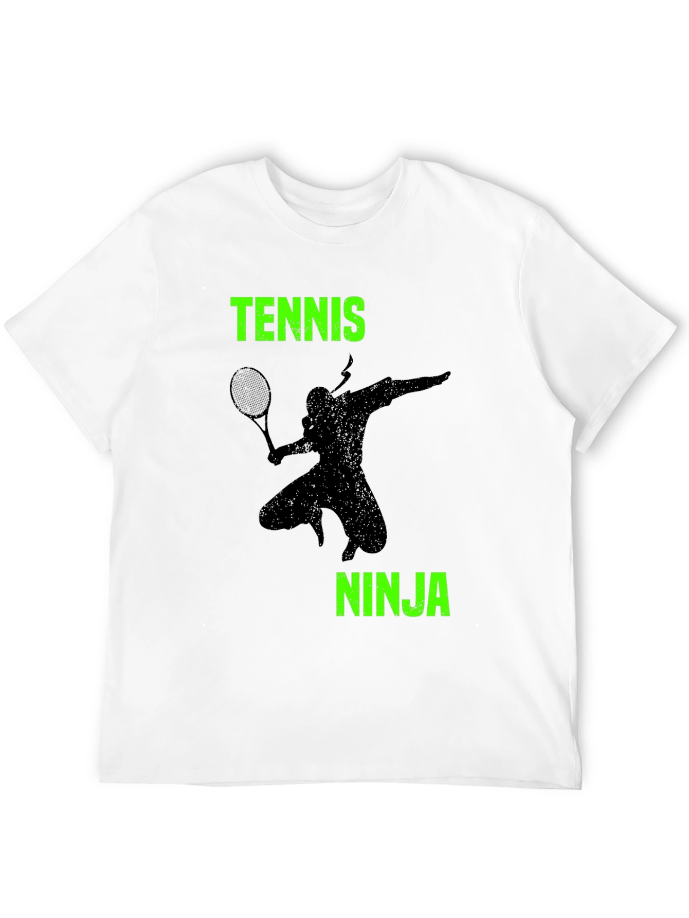Black Tennis Ninja T-Shirt: Stealth Ace Style view 12