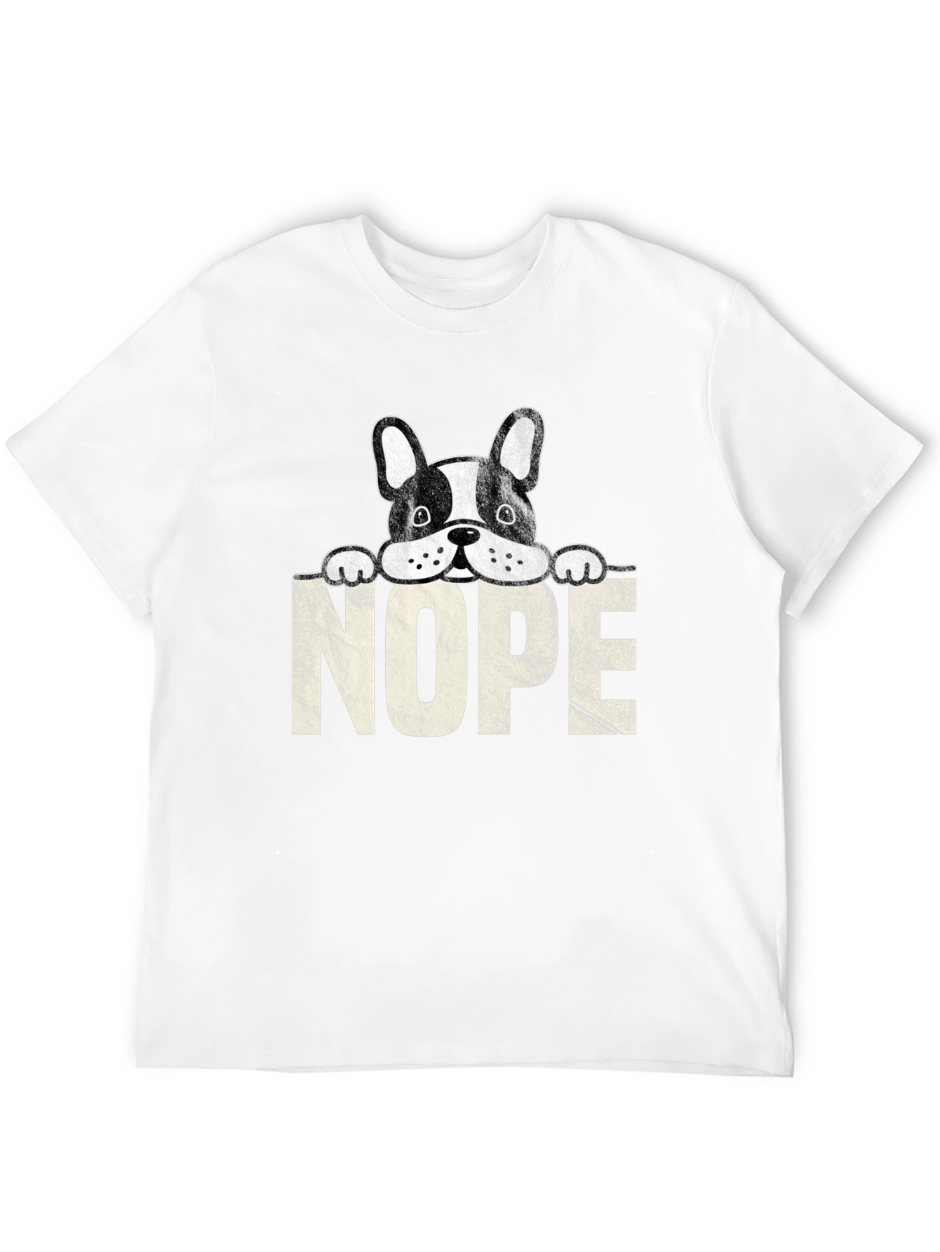 Black Nope Dog T-Shirt - Funny Graphic Tee view 12
