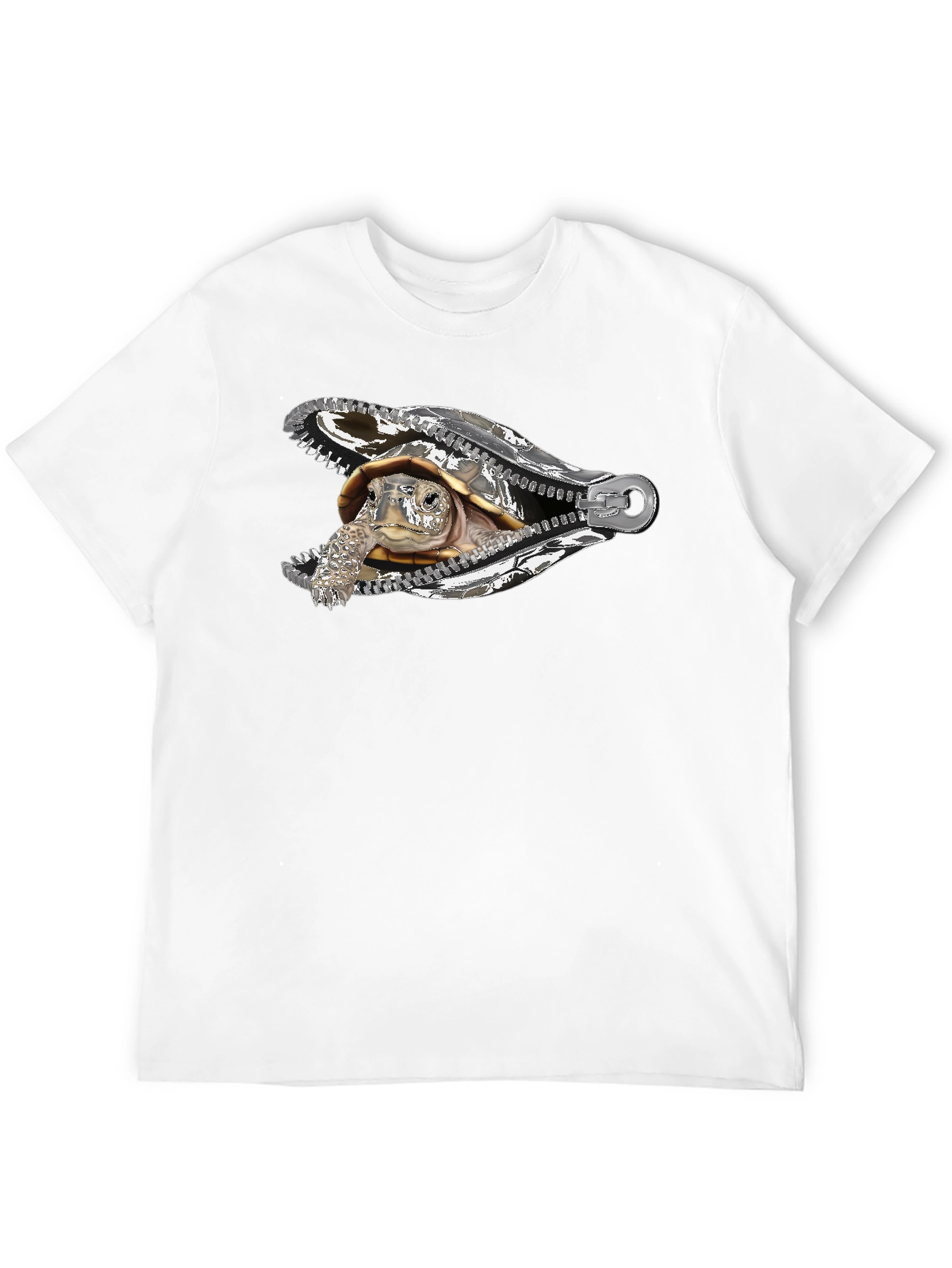 Black Turtle Zipper T-Shirt - Unique Graphic Tee view 12