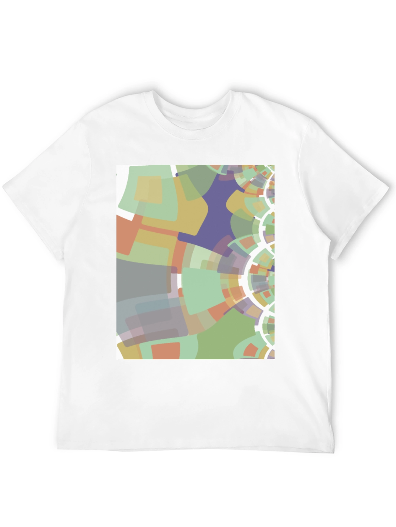 Black Abstract Geometric Graphic Print Black T-Shirt view 12