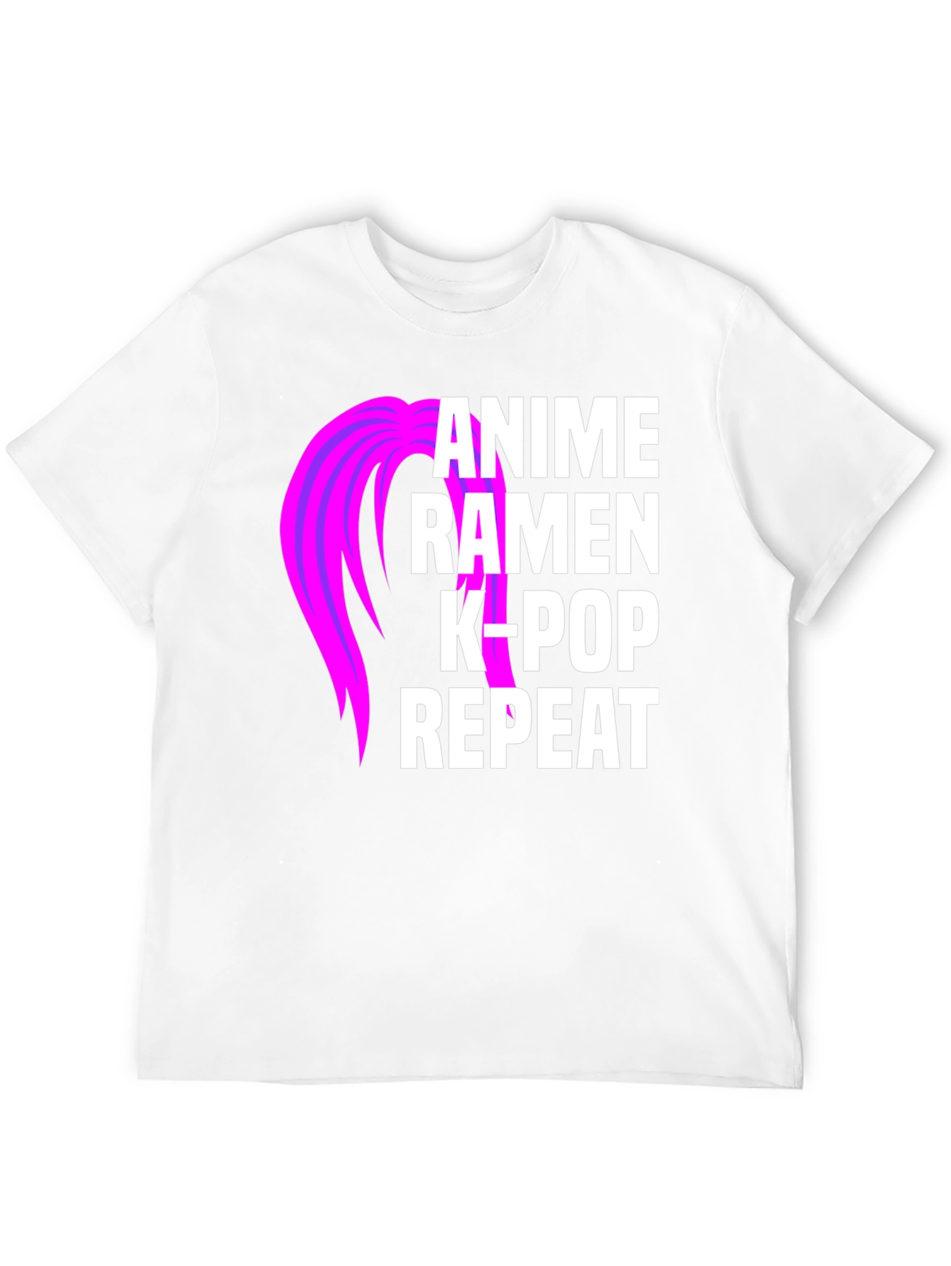 Black Anime Ramen K-Pop Repeat Graphic T-Shirt view 12