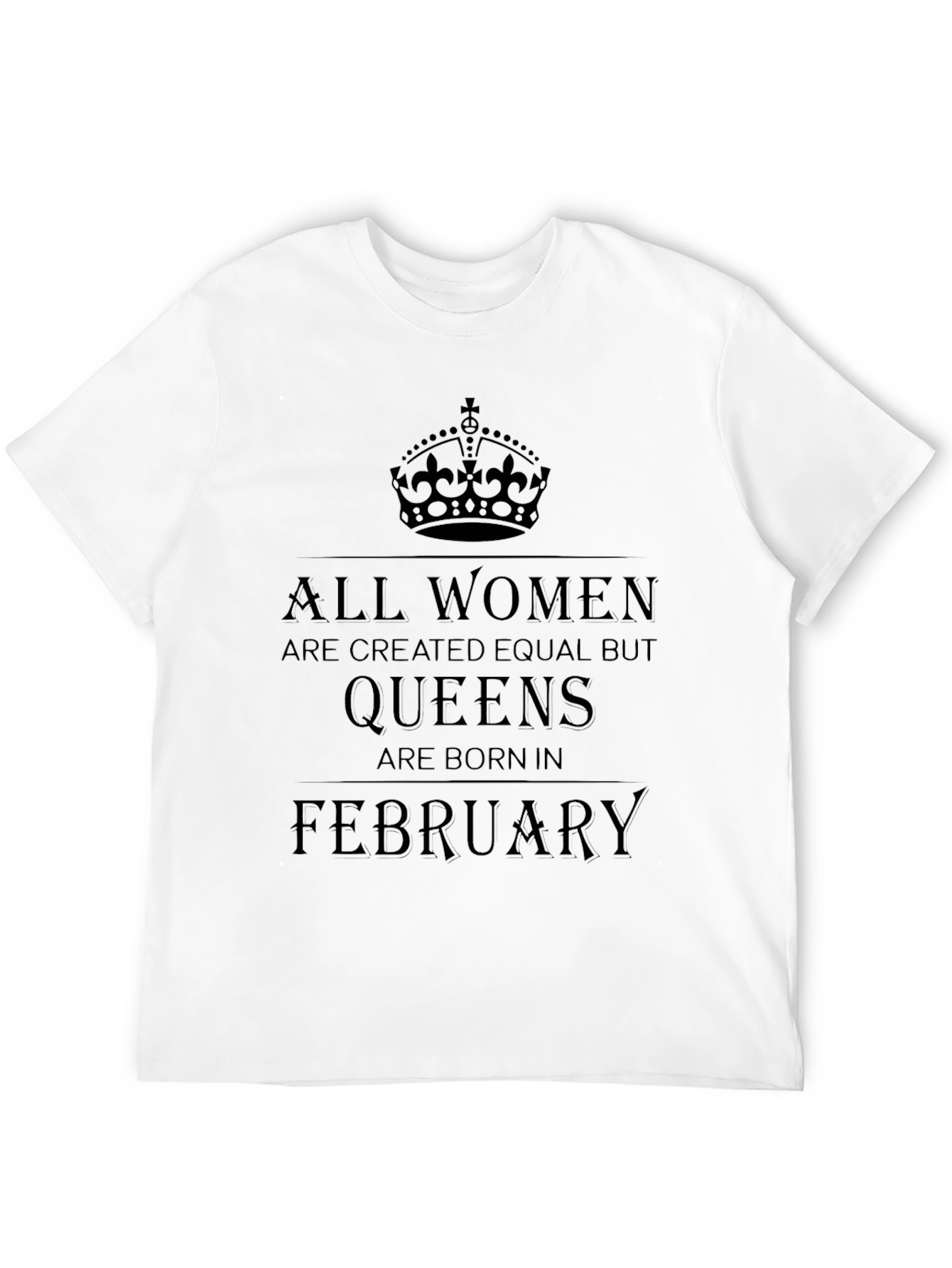 Black Queens Born in February T-Shirt - Black view 12