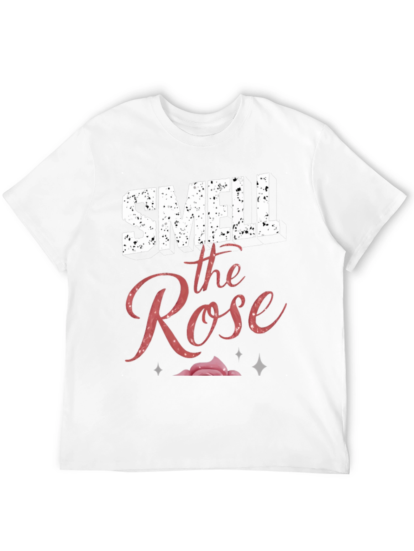 Black Smell the Rose Graphic Tee - Black Cotton Casual Top view 12