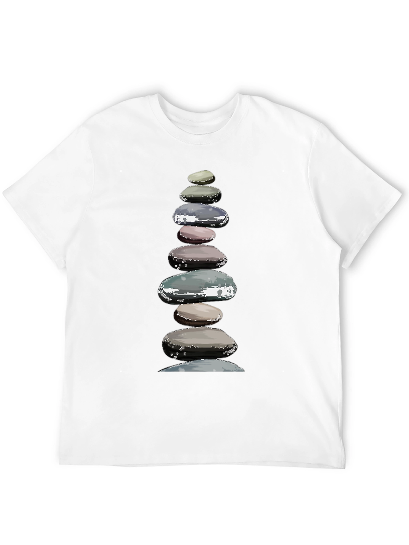 Black Zen Stone Stack Graphic T-Shirt view 12