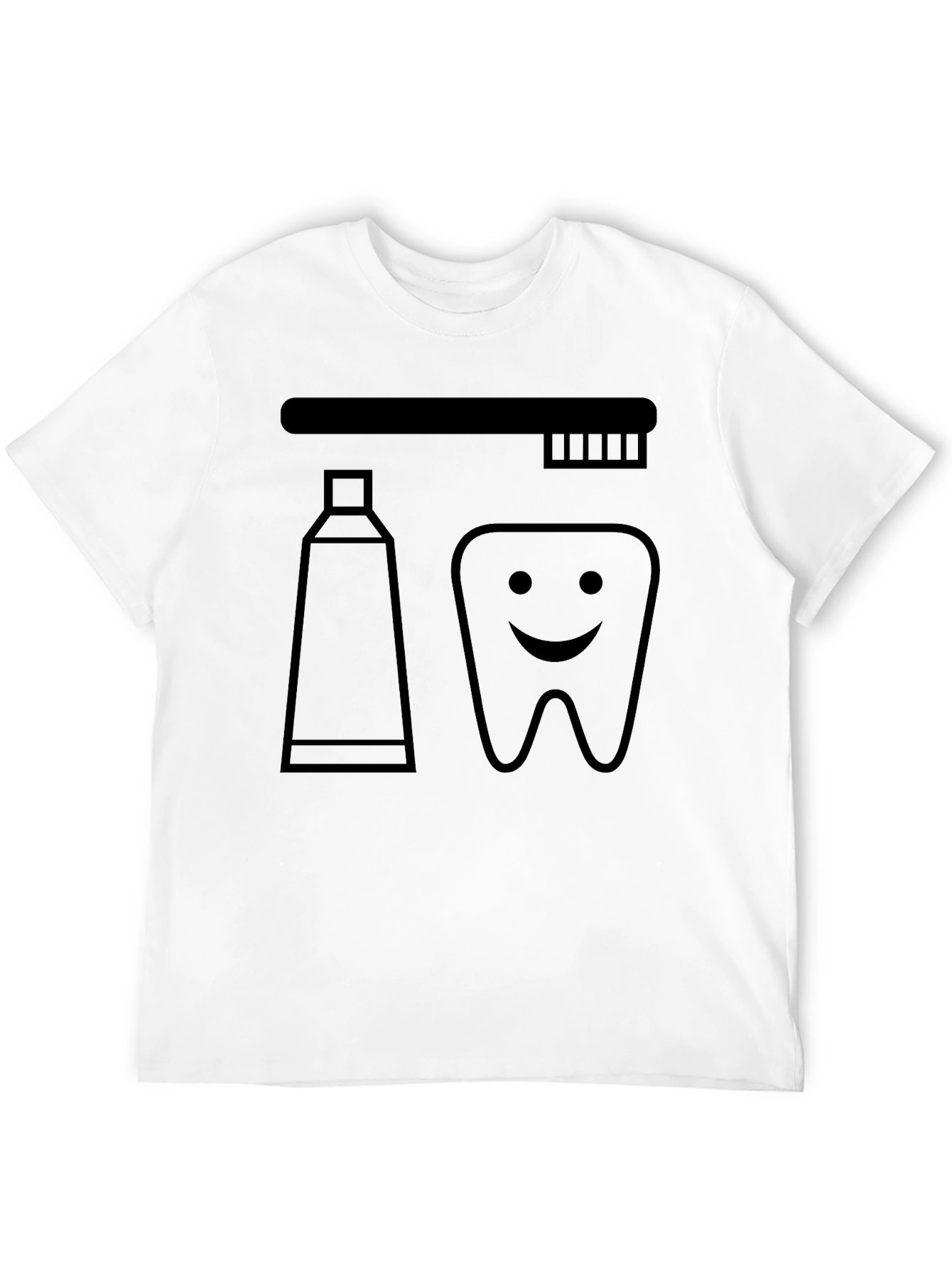 Black Dental Hygiene T-Shirt - Toothbrush, Paste & Happy Tooth view 12