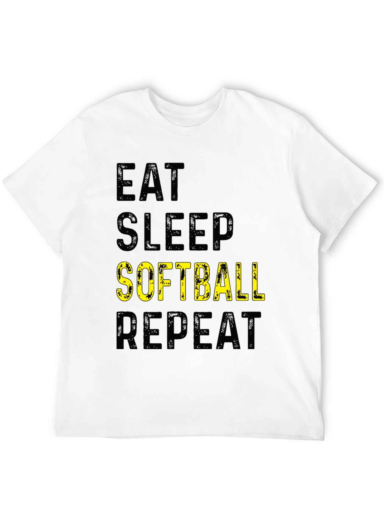 Black Eat Sleep Softball Repeat T-Shirt view 12