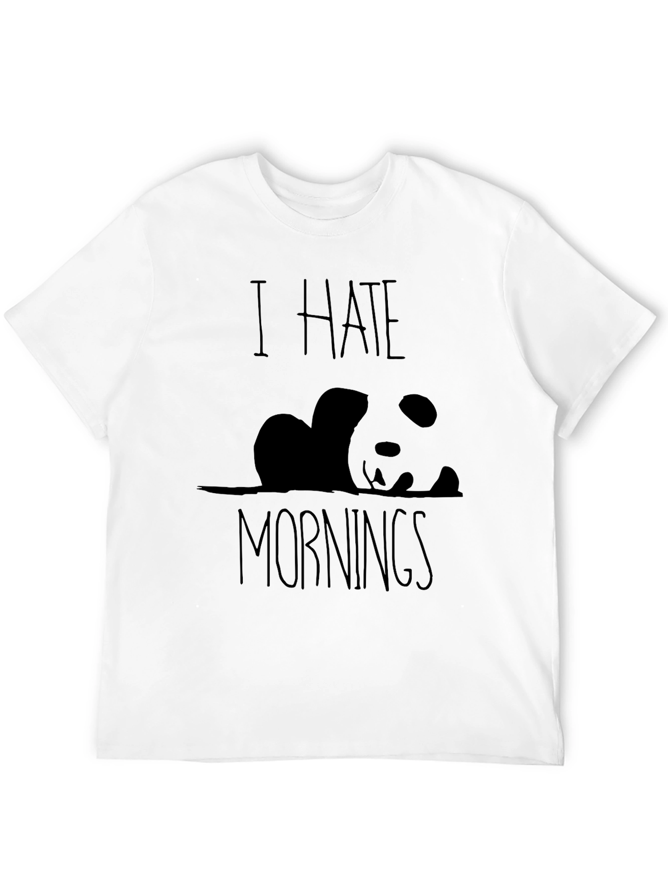 Black I Hate Mornings Panda Graphic Tee - Black view 12