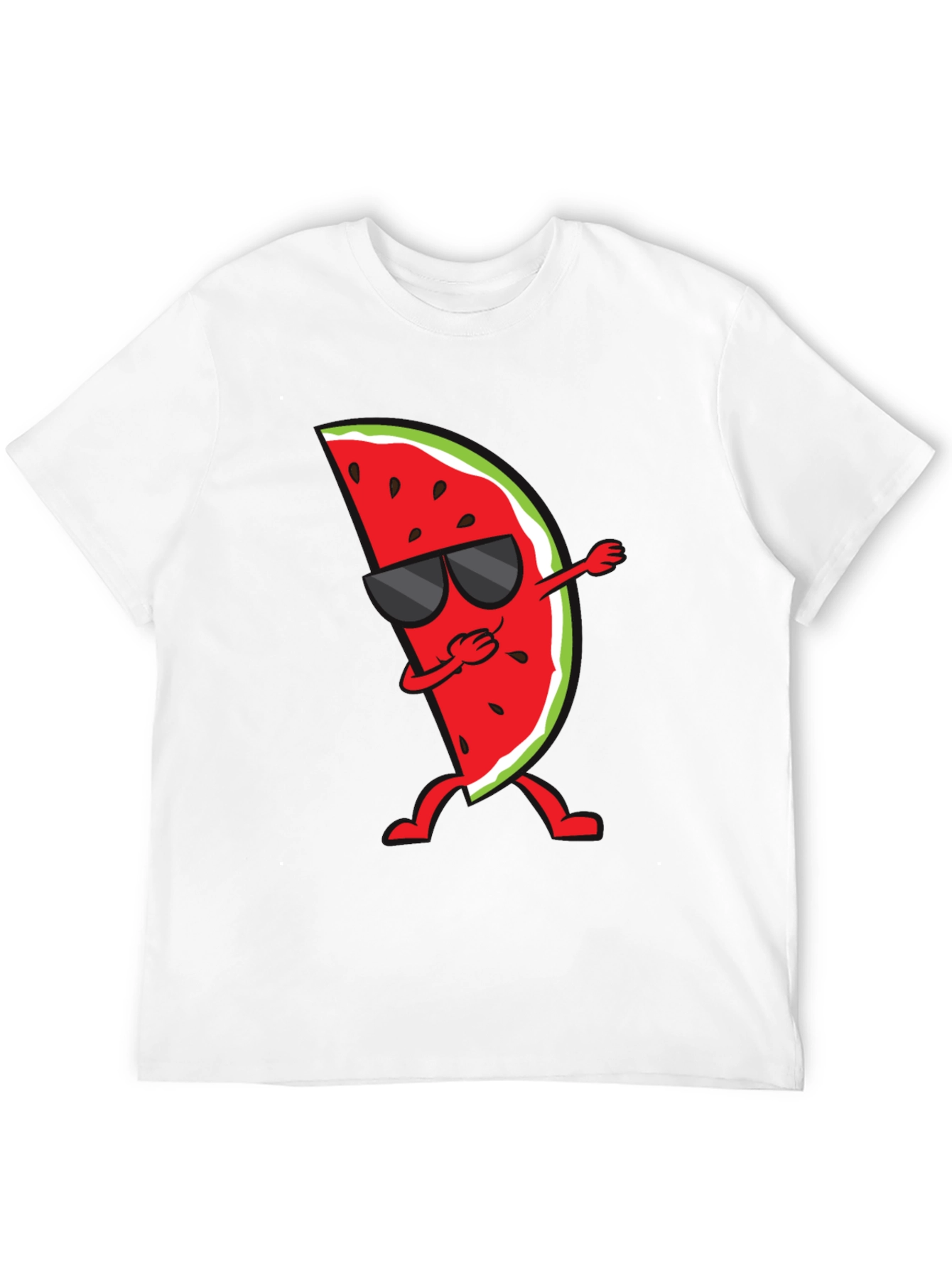 Black Dabbing Watermelon Graphic Tee - Summer Fun Shirt view 12