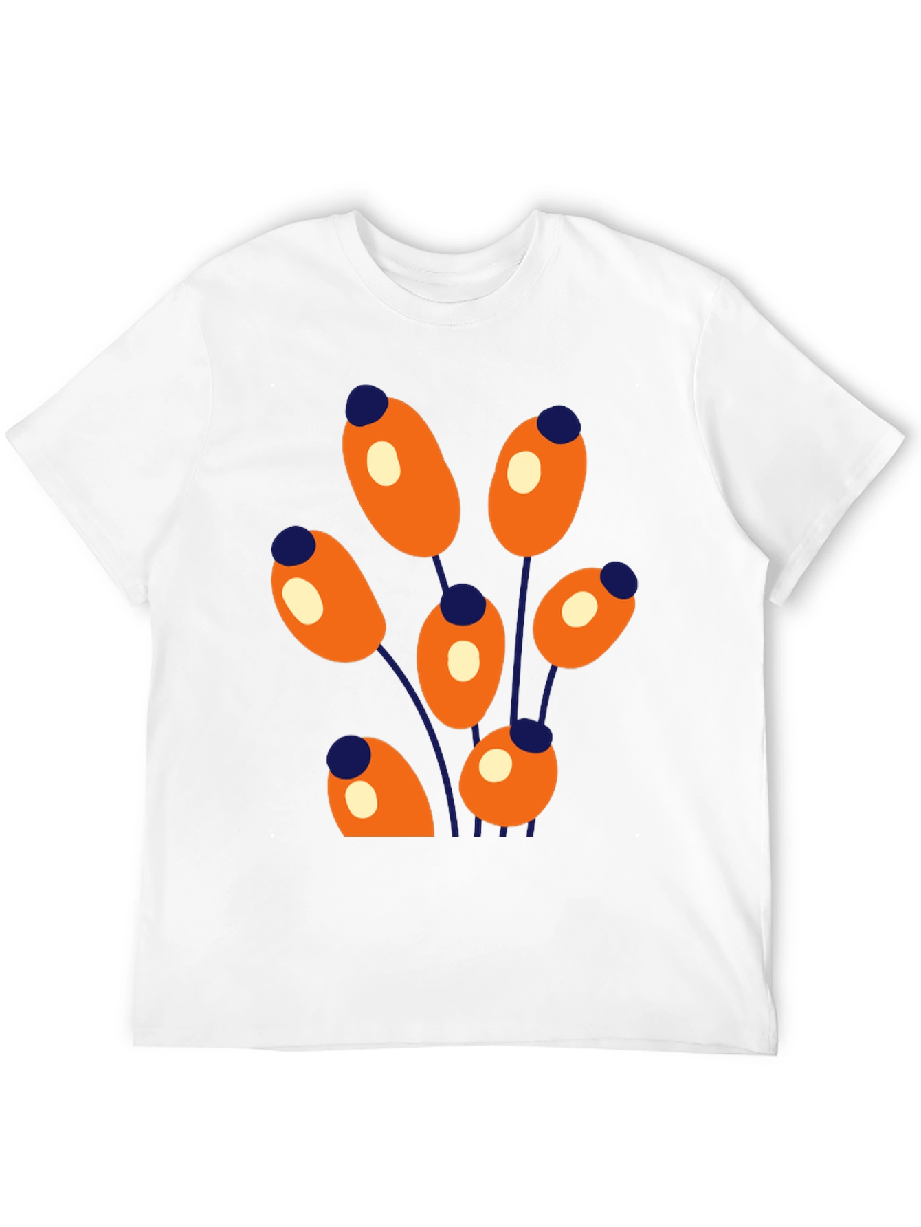 Black Abstract Floral Graphic Print Crew Neck T-Shirt view 12