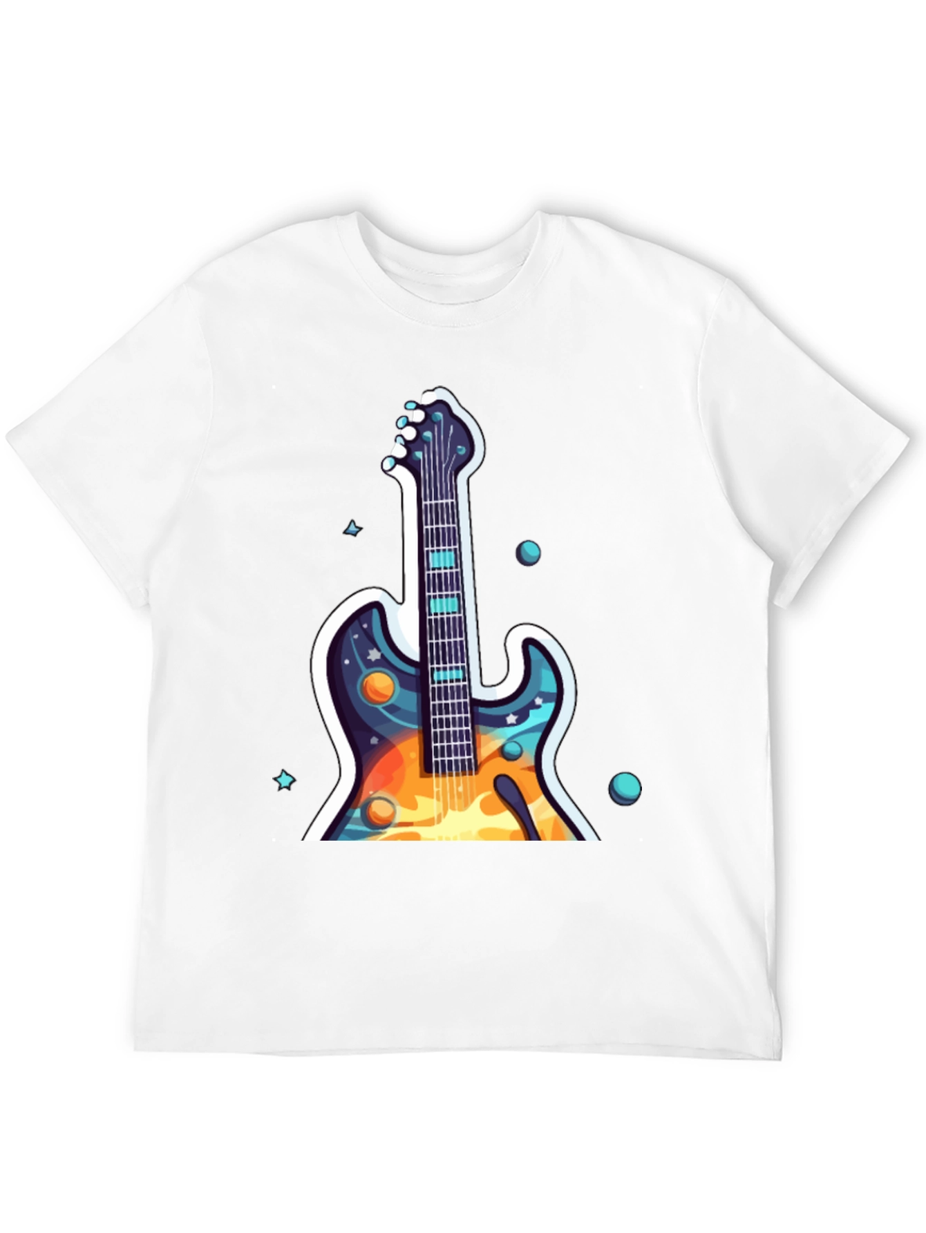 Black Cosmic Guitar Graphic Tee - Black Cotton Comfort view 12