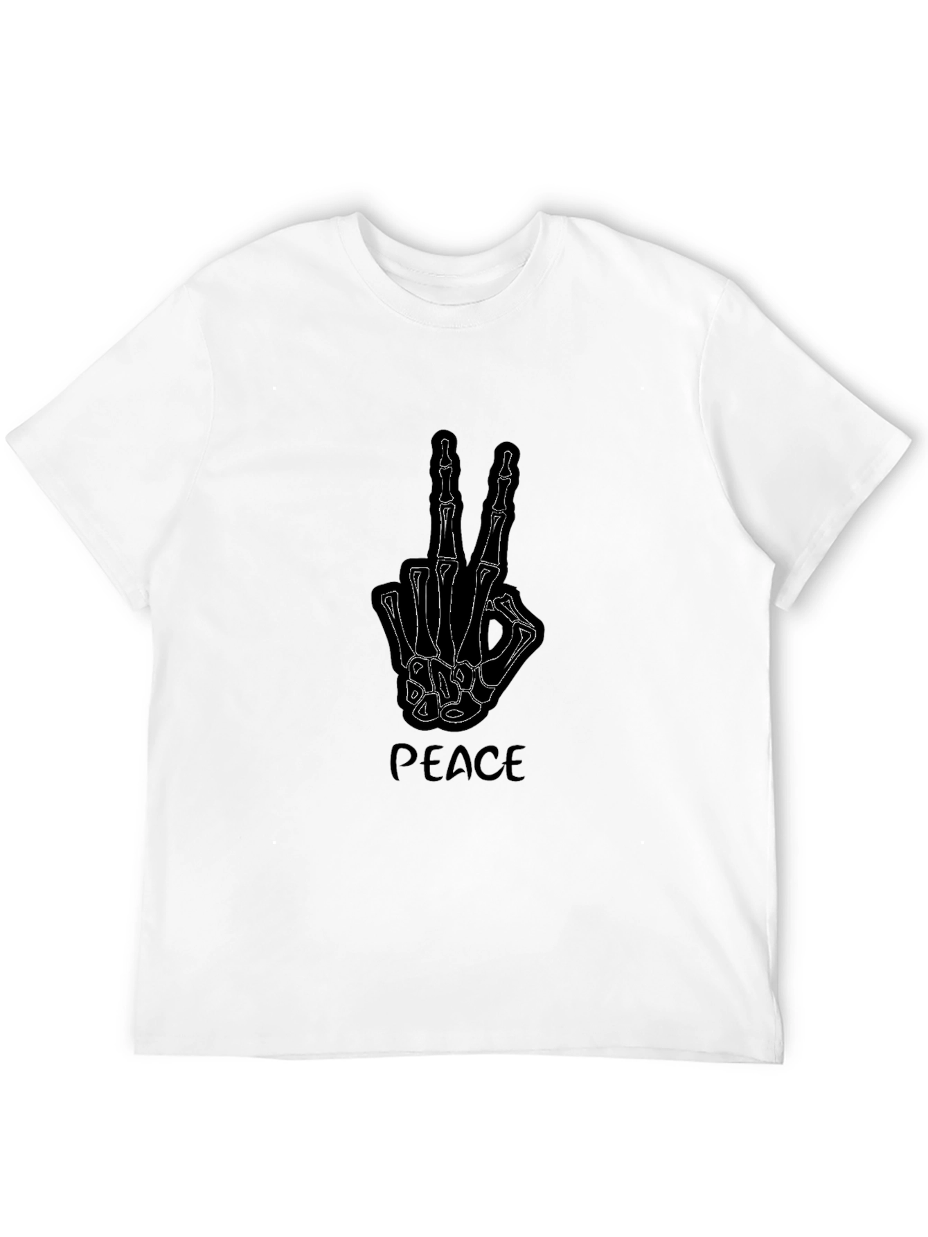 Black Peace Skeleton Hand T-Shirt view 12
