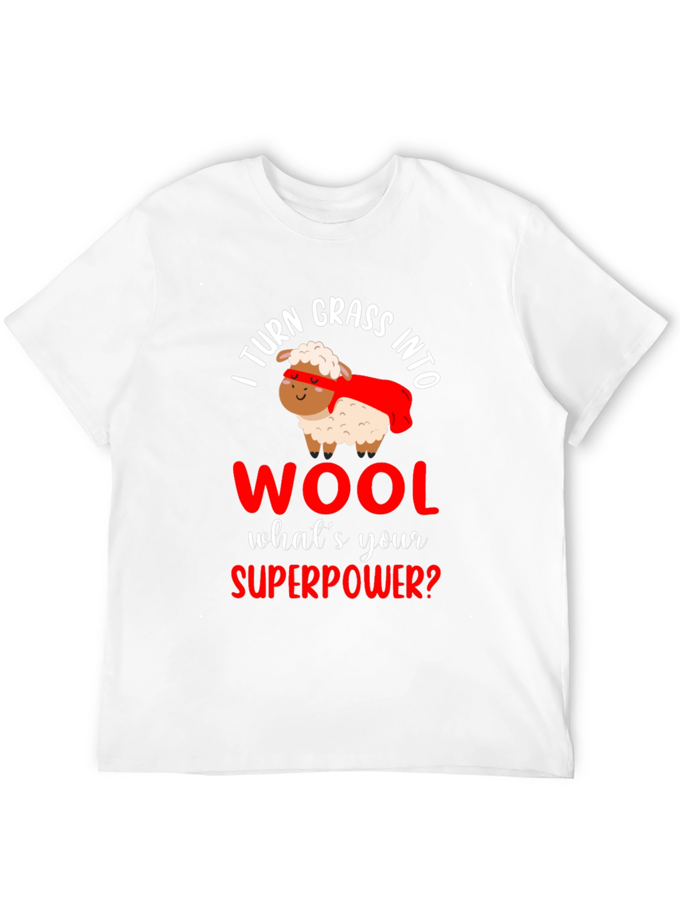 Black I Turn Grass Into Wool T-Shirt view 12