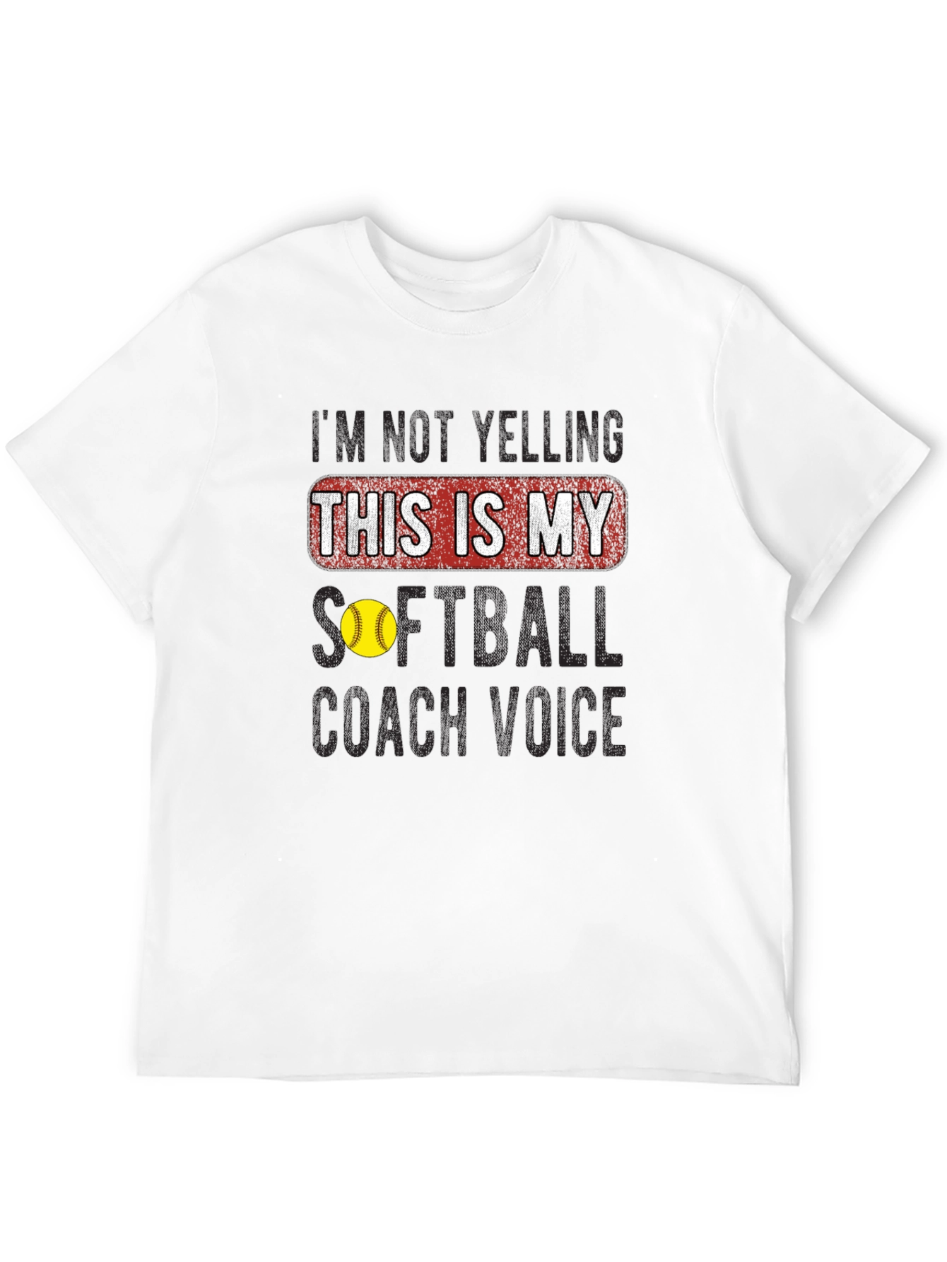 Black Softball Coach Voice T-Shirt view 12
