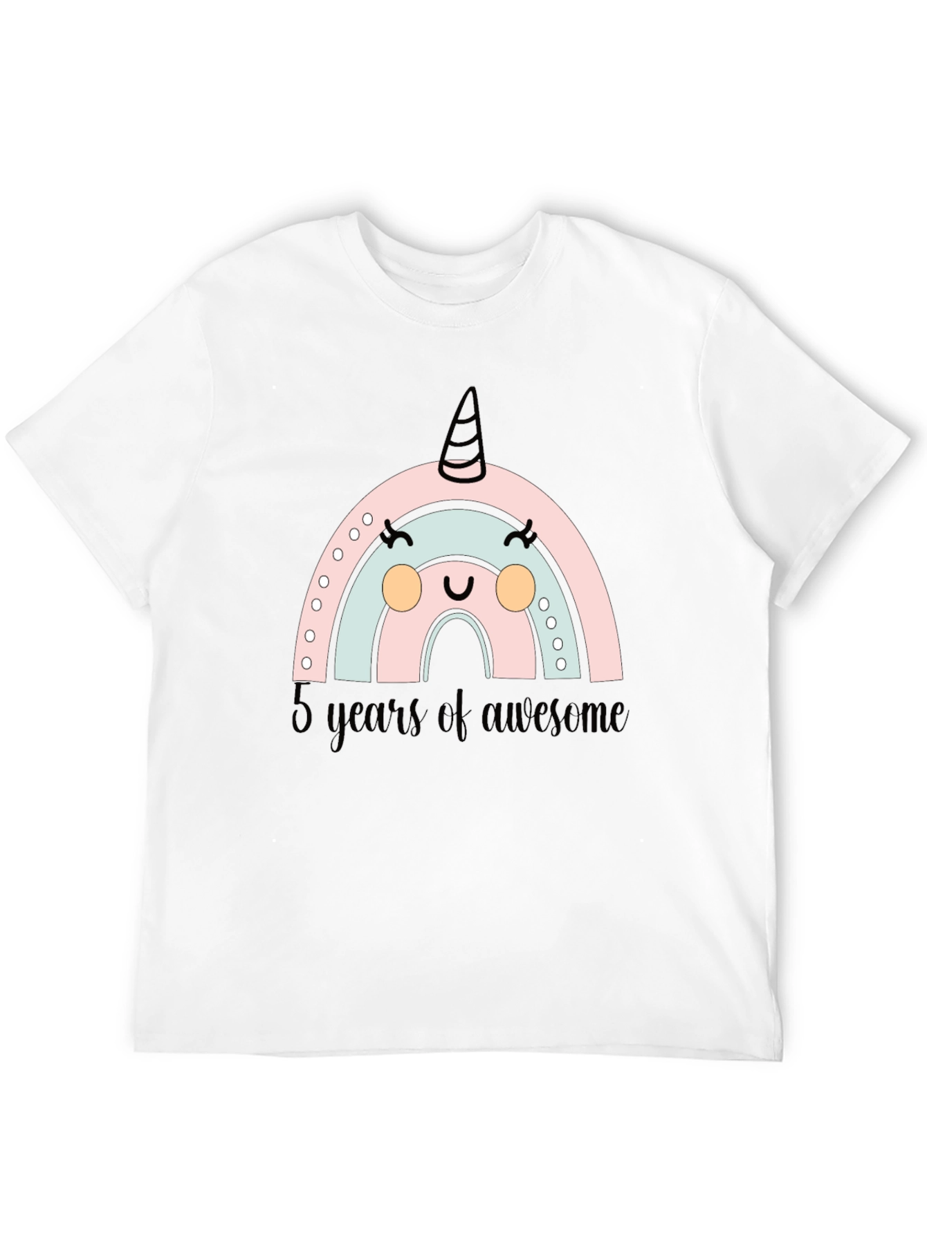Cute Rainbow Unicorn 5th Birthday T-Shirt - 12