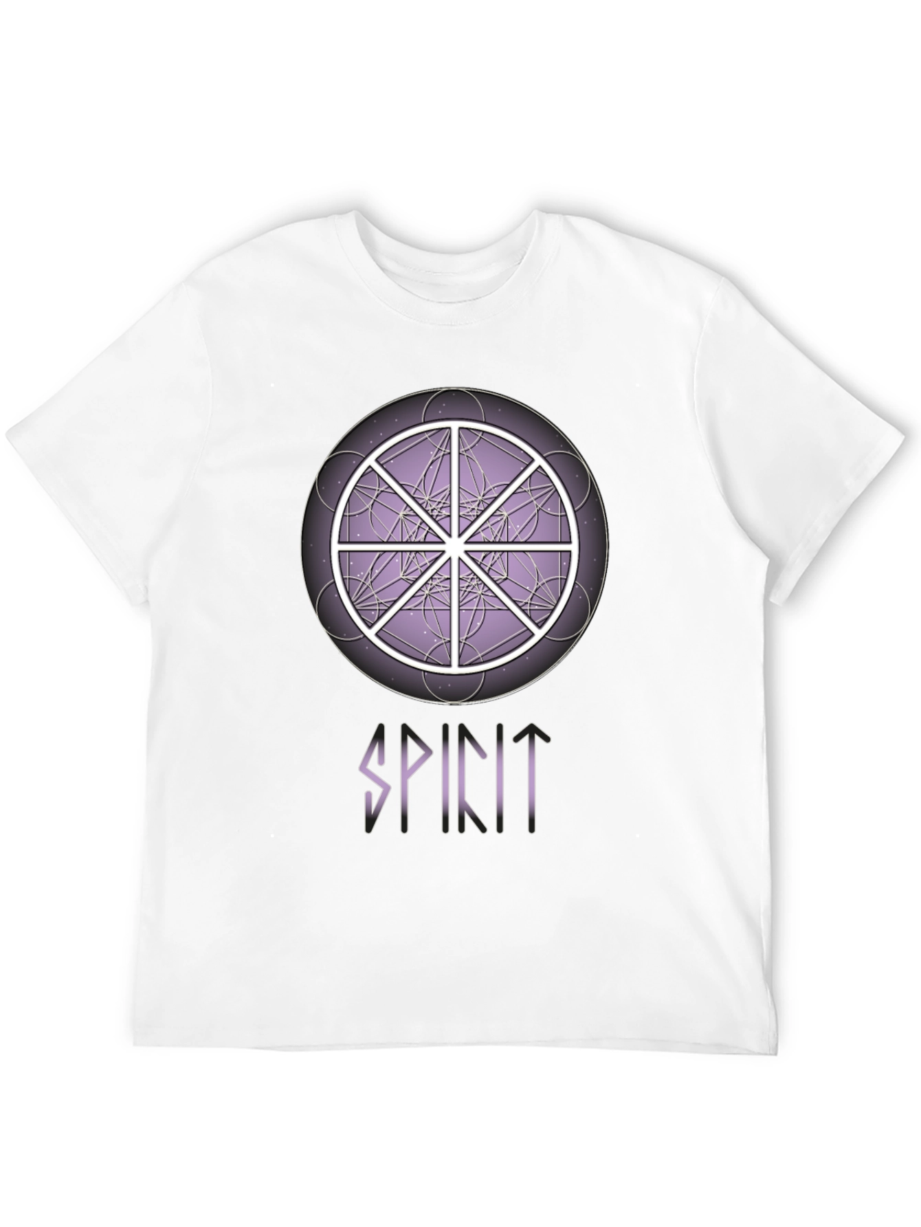 Black Spirit Wheel T-Shirt - Geometric Design, Soft Cotton Tee view 12