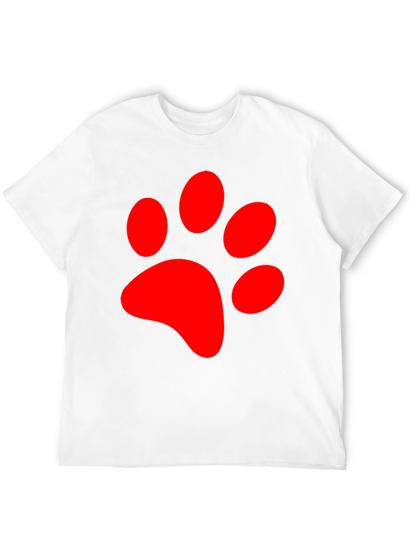 Black Red Paw Print Graphic Tee - Black Casual T-Shirt view 12