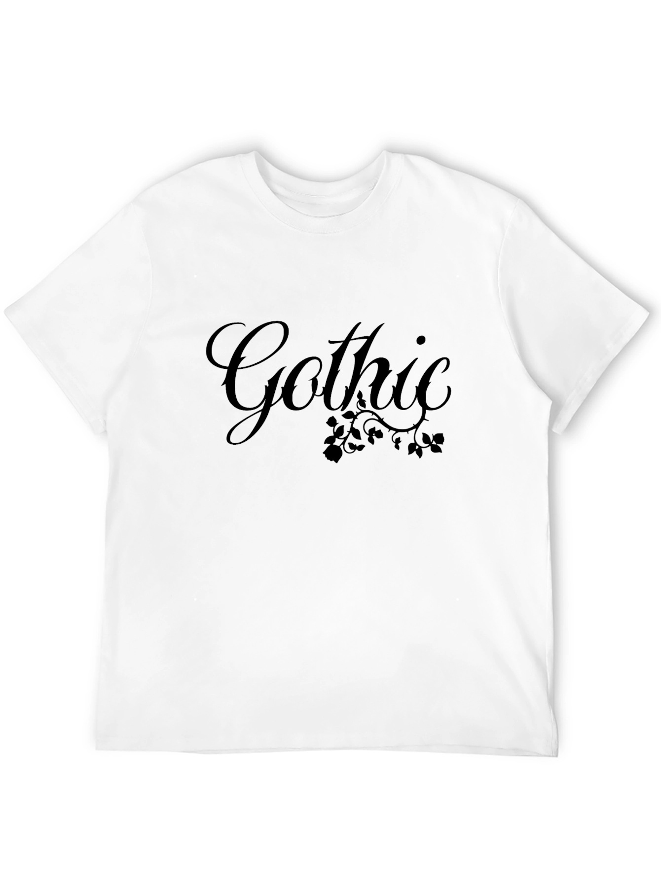 Black Gothic Floral T-Shirt - Dark Aesthetic Style view 12