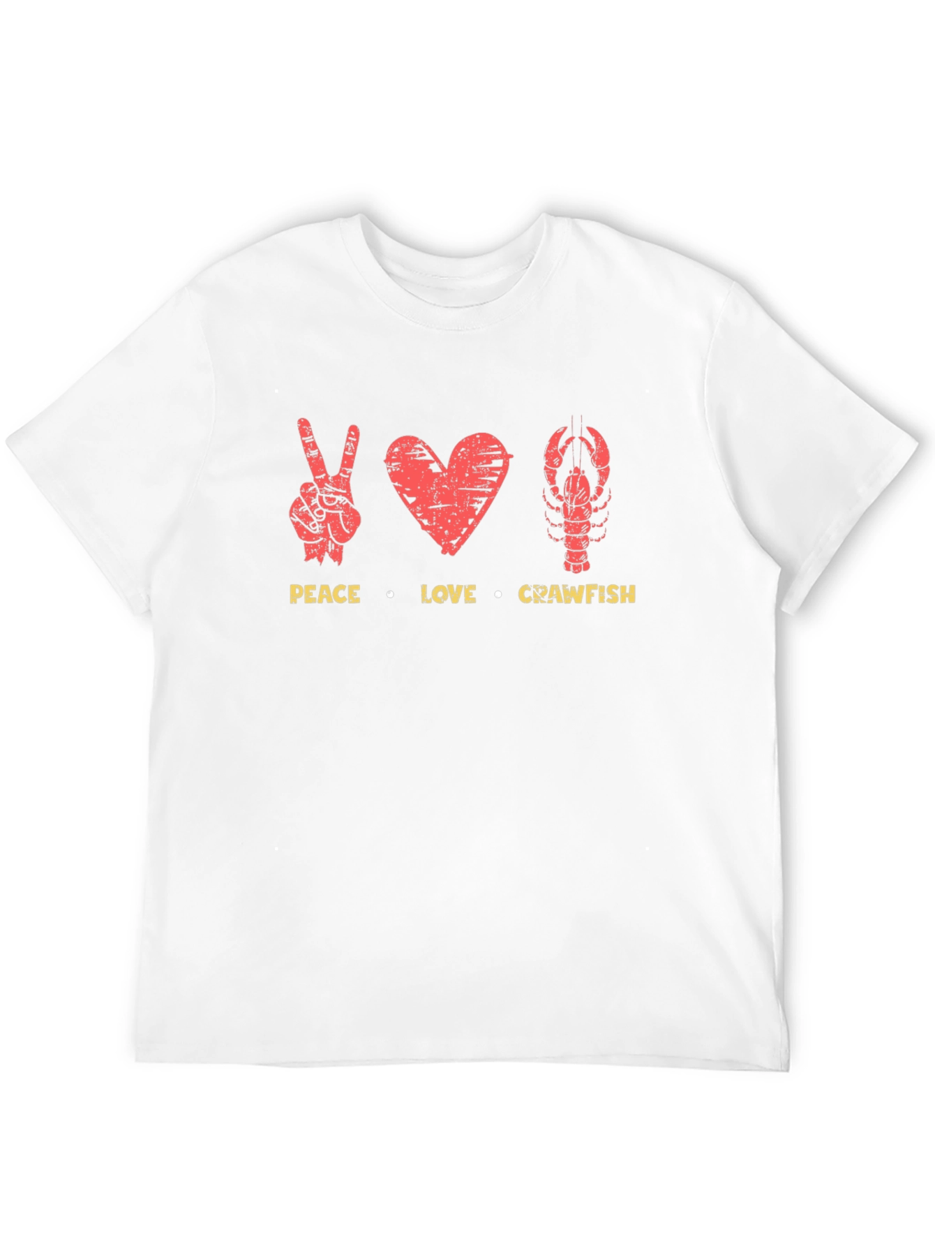 Peace Love Crawfish Graphic T-Shirt - 12