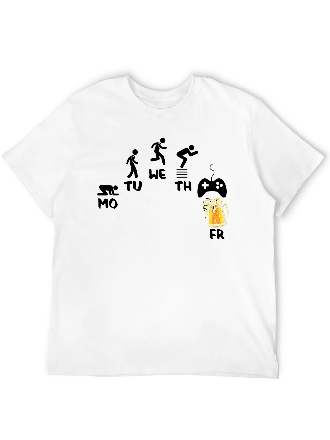 Black Gamer Work Week T-Shirt - Friday Beer & Gaming view 12