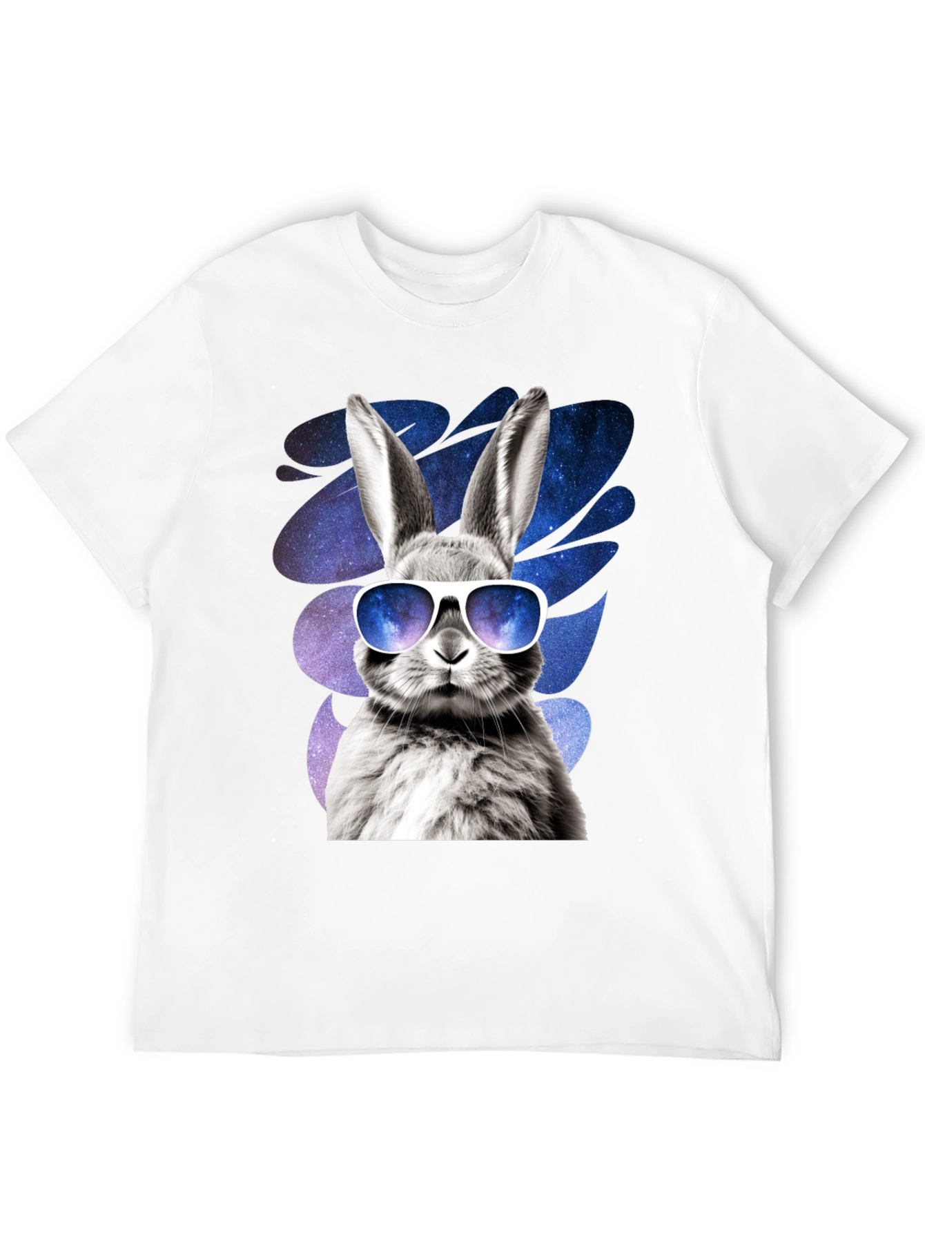 Black Cool Rabbit Graphic Tee - Galaxy Shades Design view 12